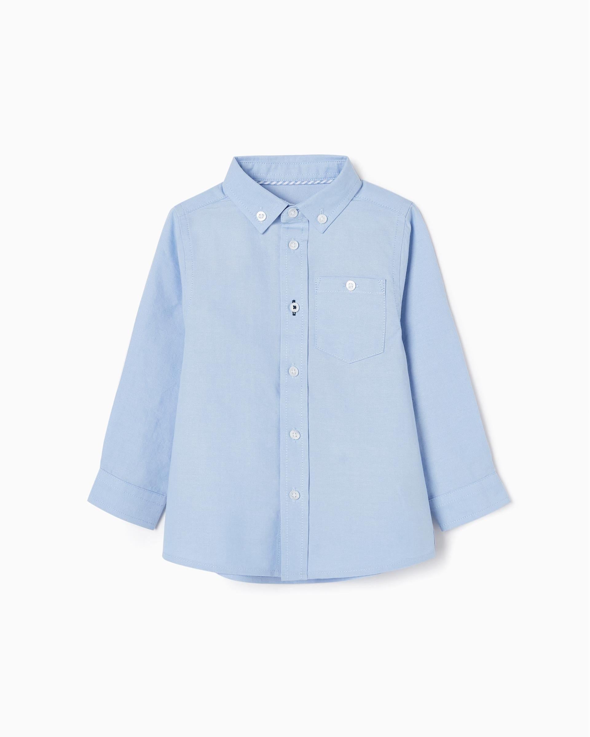 Long Sleeve Cotton Shirt for Baby Boys, Blue