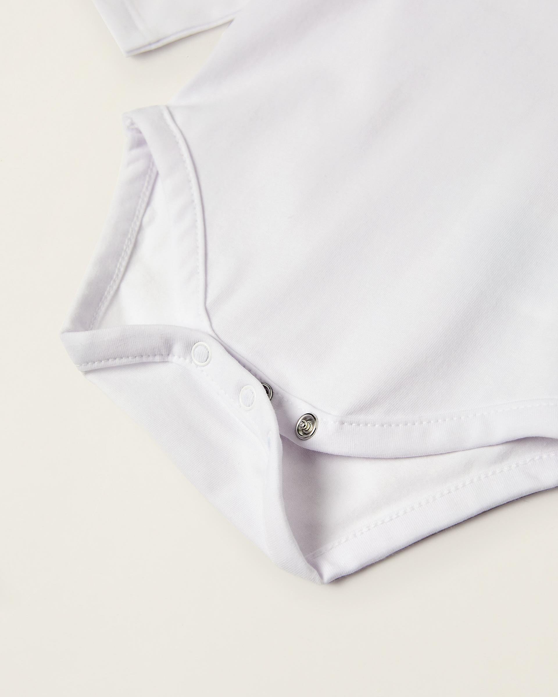 Bodysuit-Blouse with Ruffles in Cotton for Newborn Girls, White
