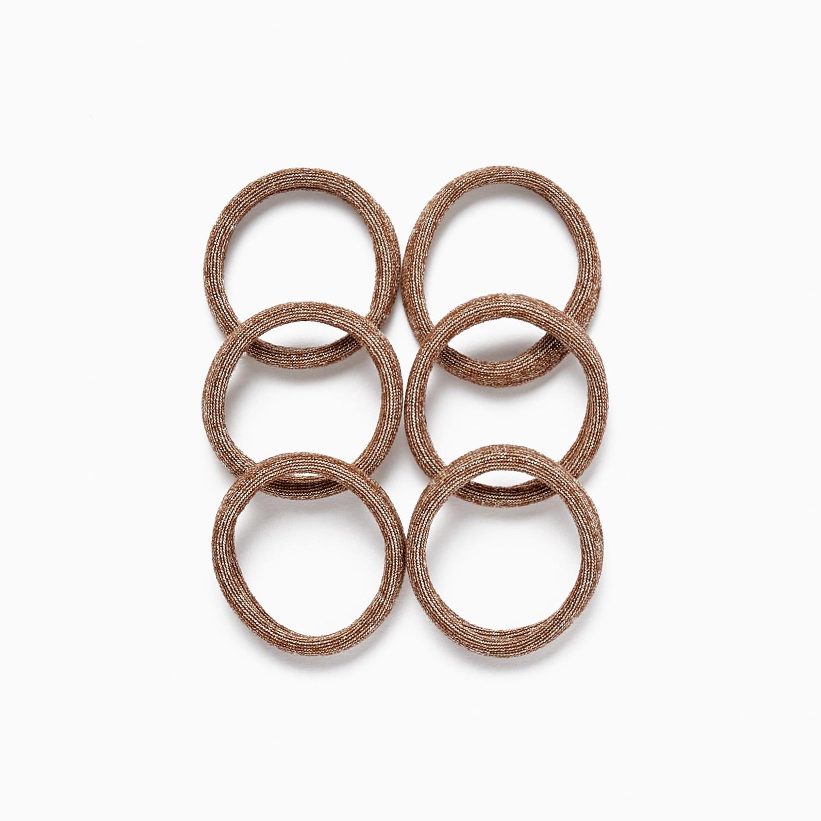 6-Pack Hair Bobbles for Babies and Girls, Brown/Gold