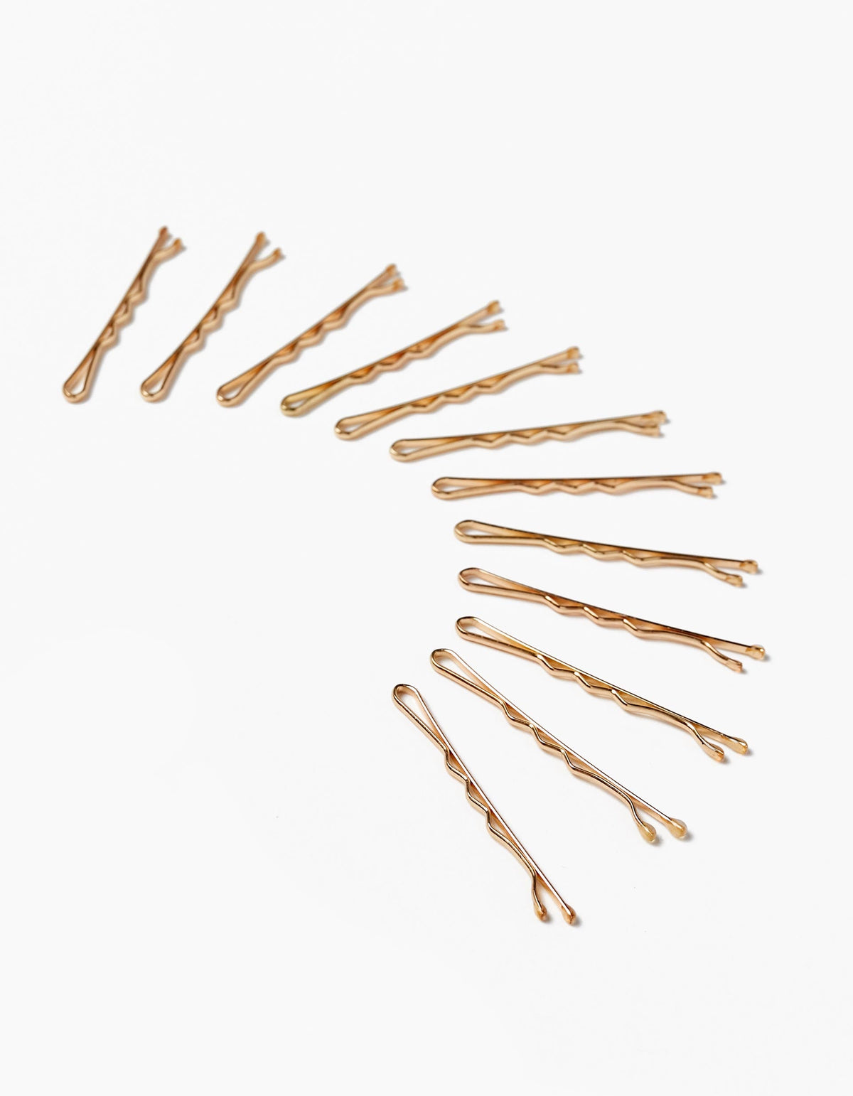 SET 12 HAIR CLIPS, GOLD, ÚNICO