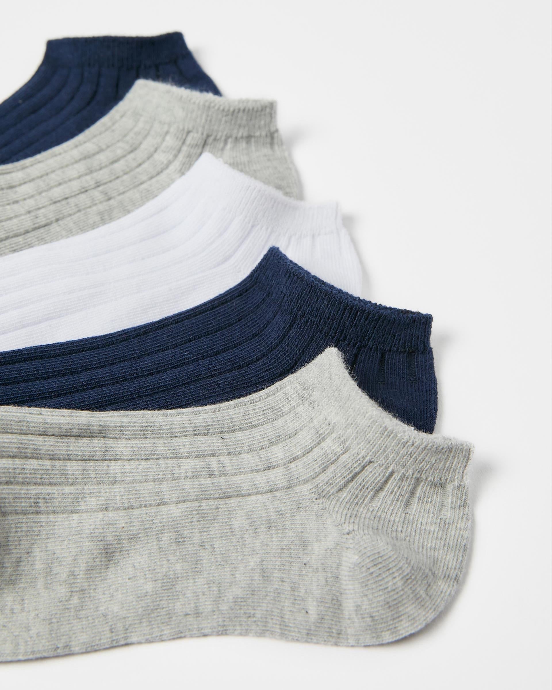 Pack of 5 Short Ribbed Socks for Boys, Multicolor