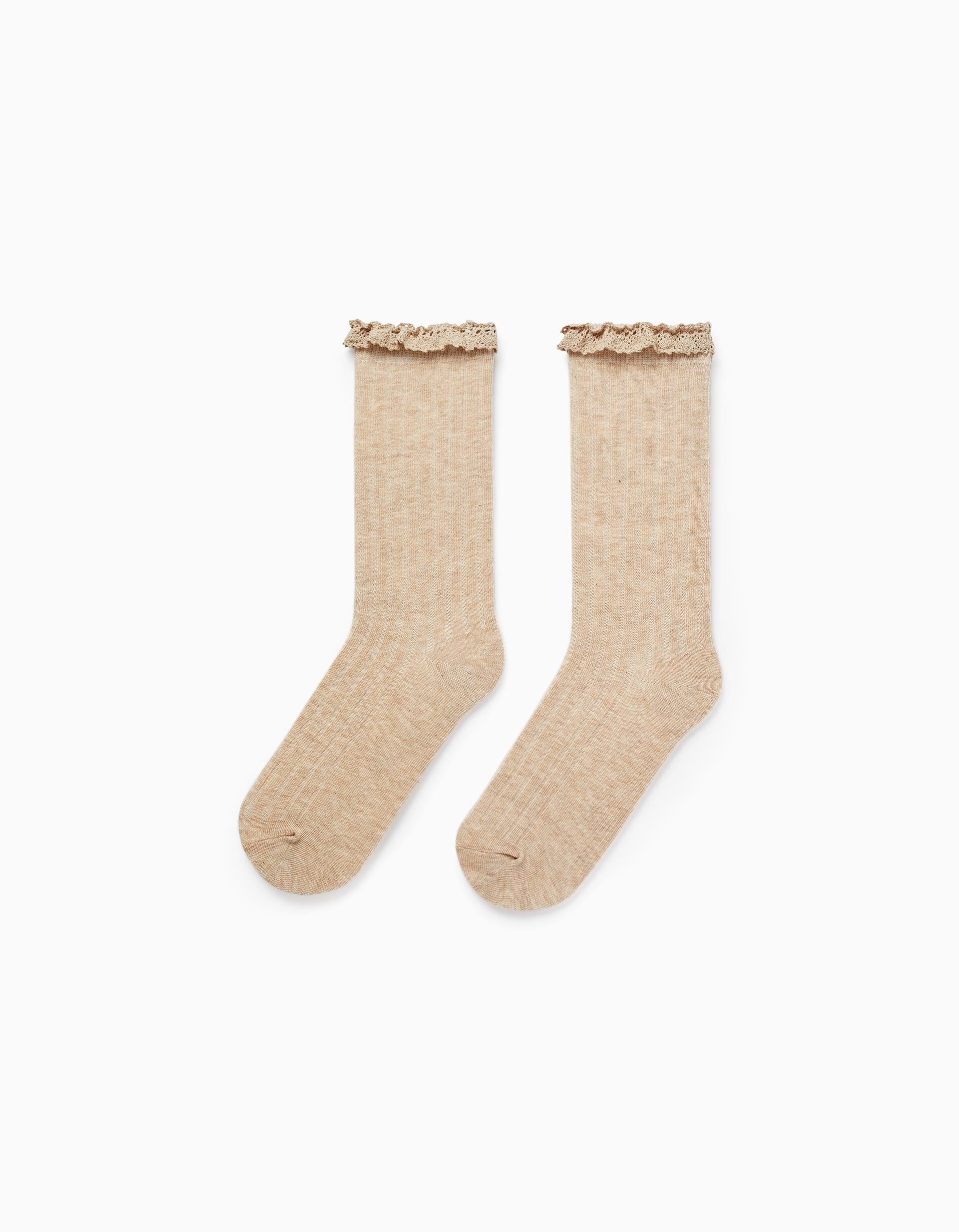 HIGH SOCKS FANTASY, LIGHT BEIGE, 23/26