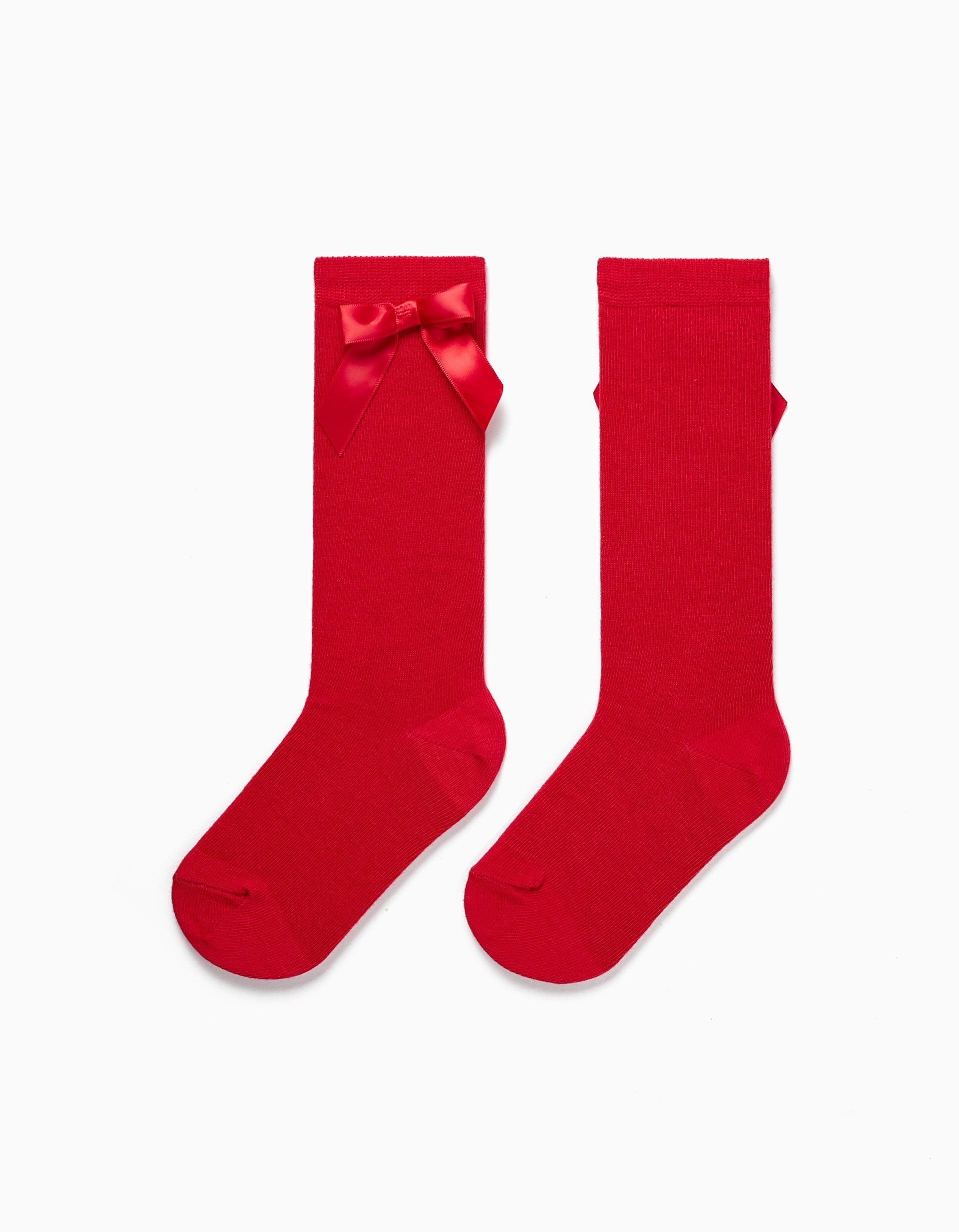 HIGH SOCKS BOW, DARK RED, 27/30