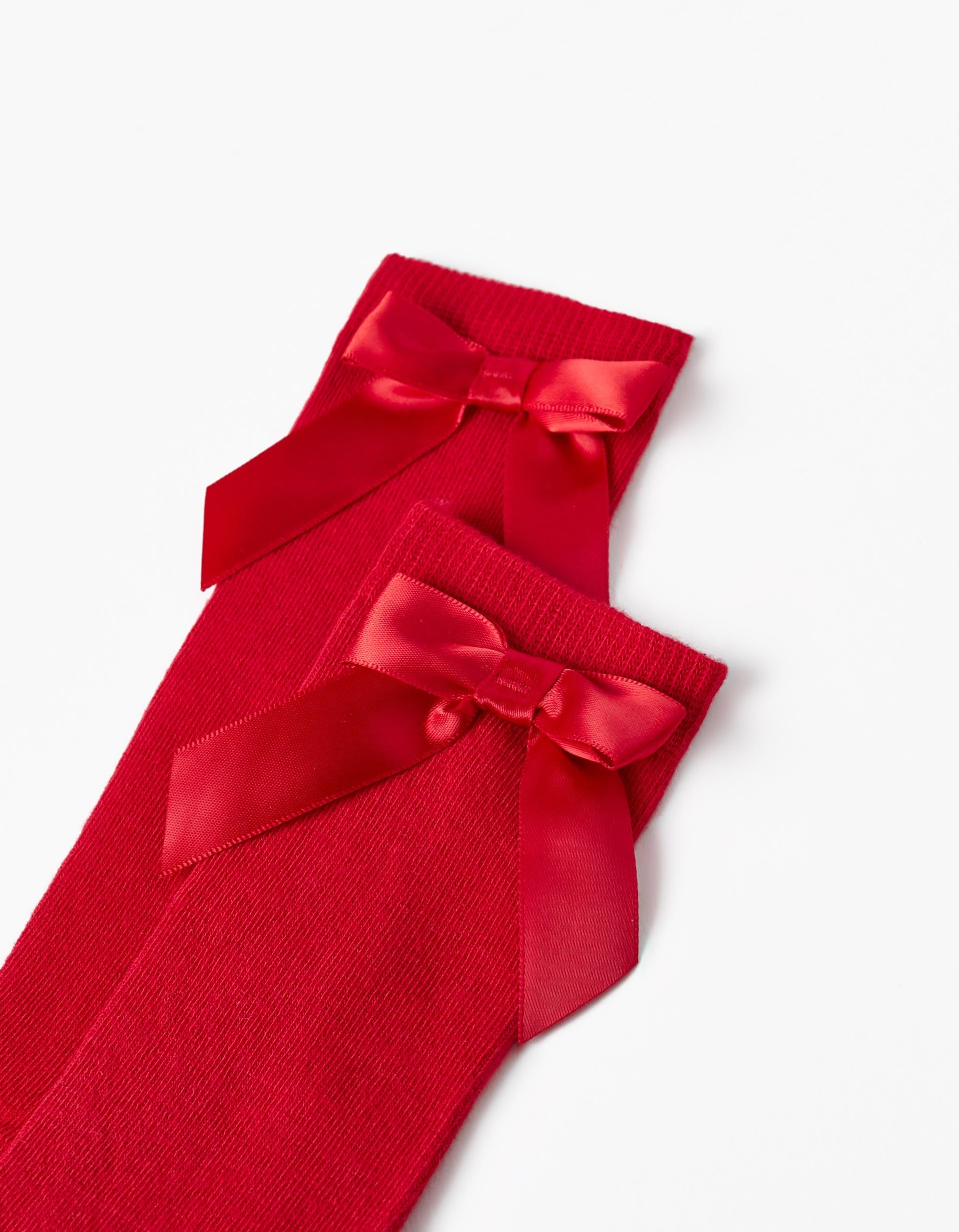 HIGH SOCKS BOW, DARK RED, 27/30