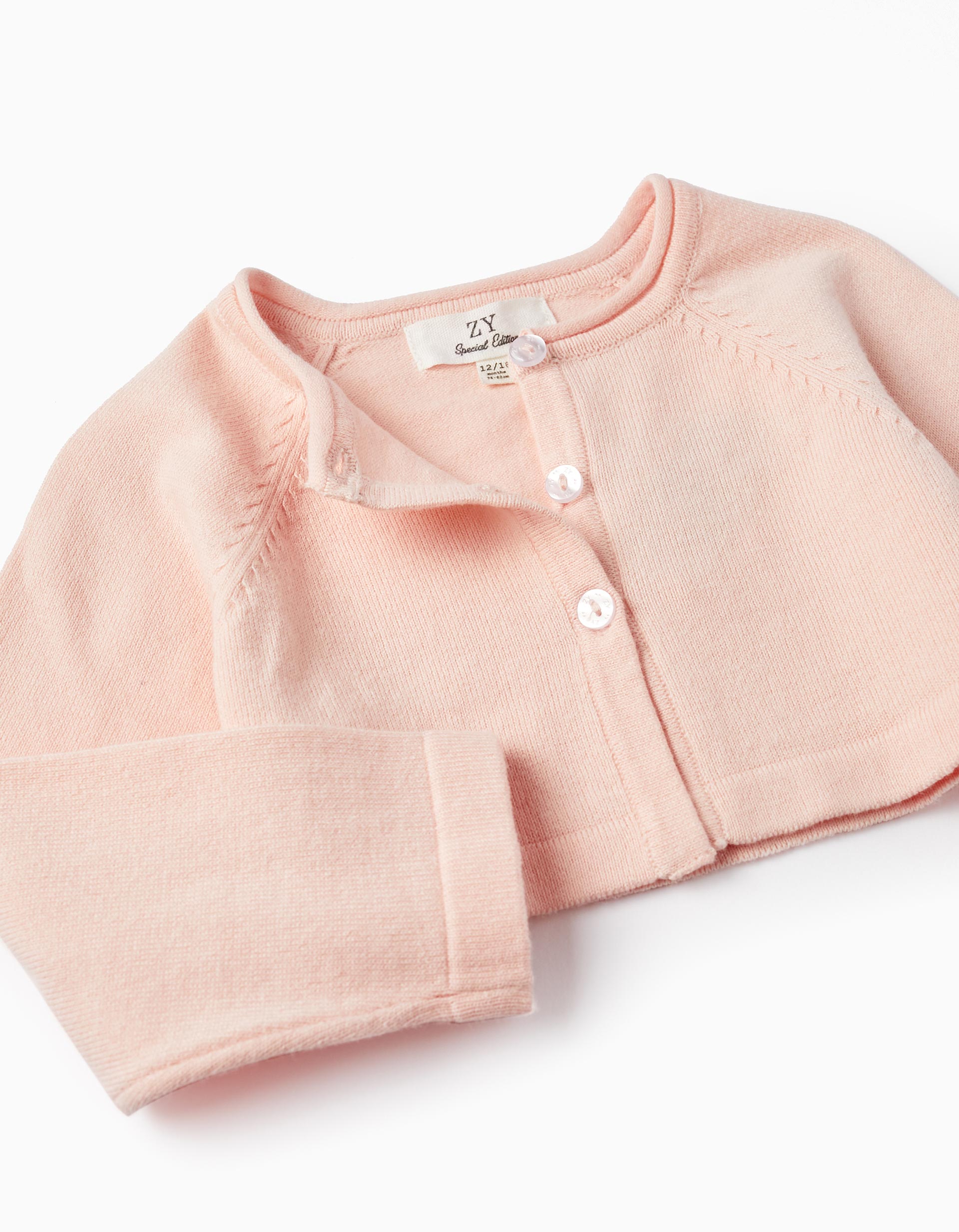 KNIT CARDIGAN, DARK PINK, 12/18M