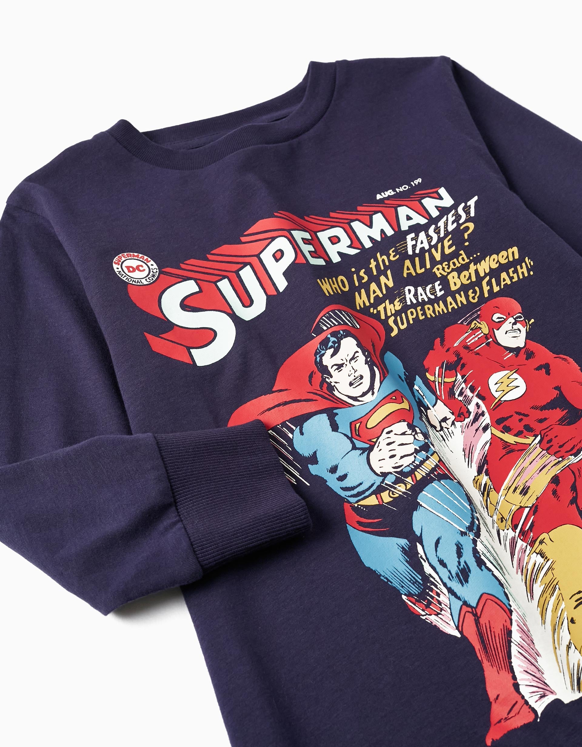 Cotton T-shirt for Boys 'Superman & Flash - DC', Dark Blue