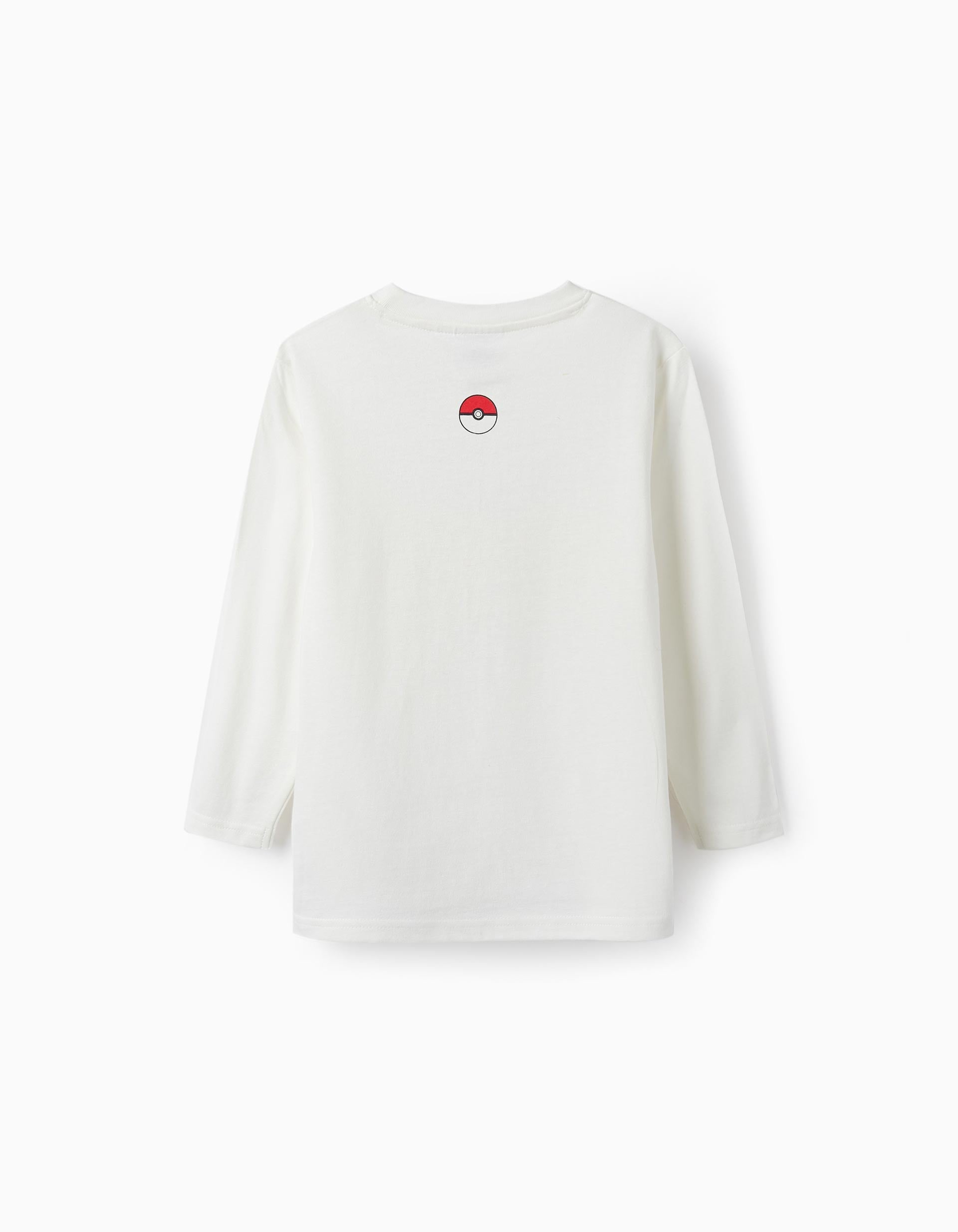 Long Sleeve Cotton T-Shirt for Boys 'Pokémon', White