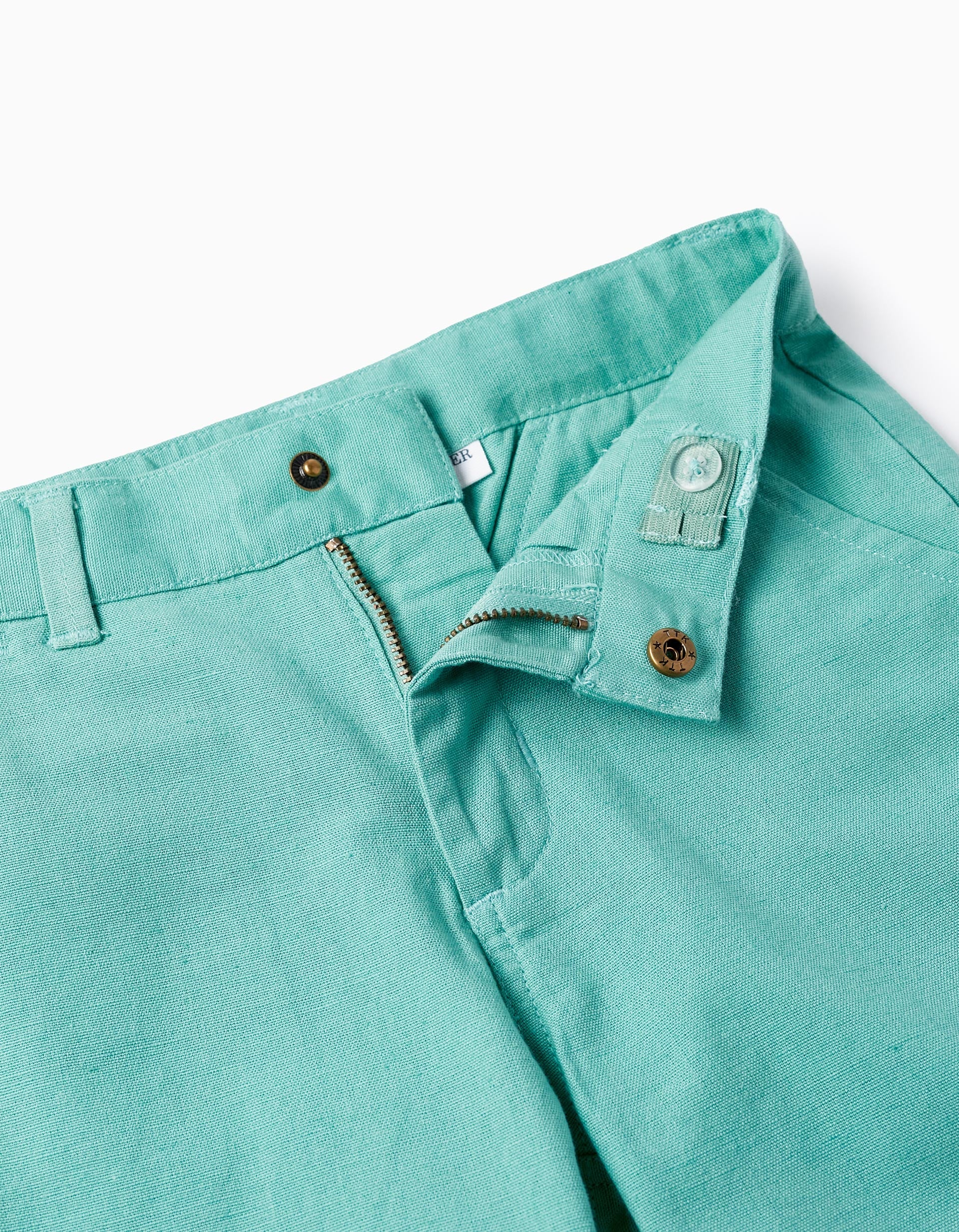 Cotton and Linen Chino Shorts for Boys 'B&S', Green