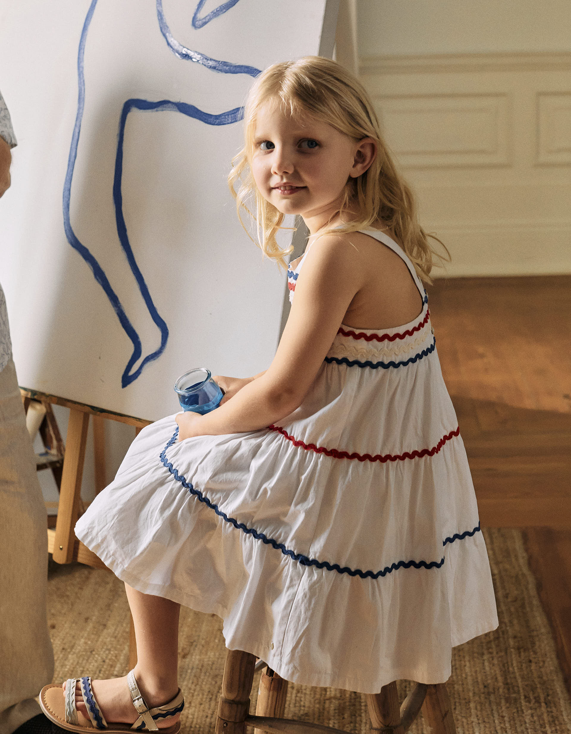 Cotton Dress for Girls 'You&Me', White