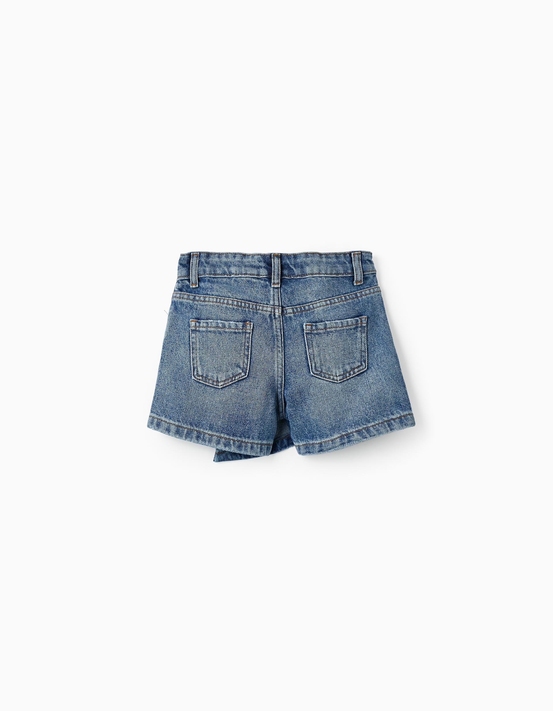 Denim Cotton Skort for Girls, Blue