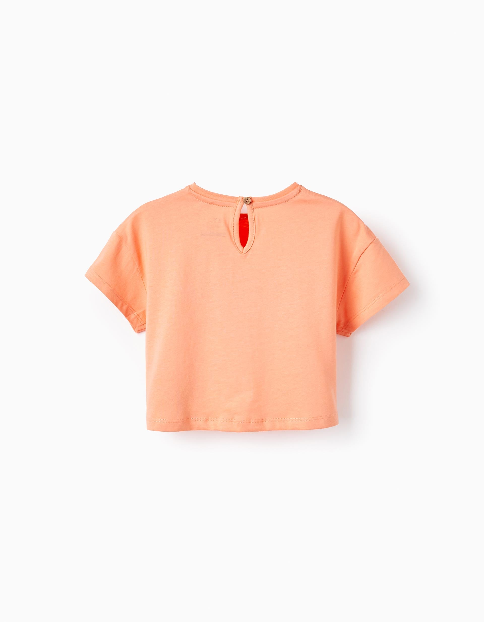 Short Sleeve Cotton T-shirt for Baby Girls 'Shell', Coral