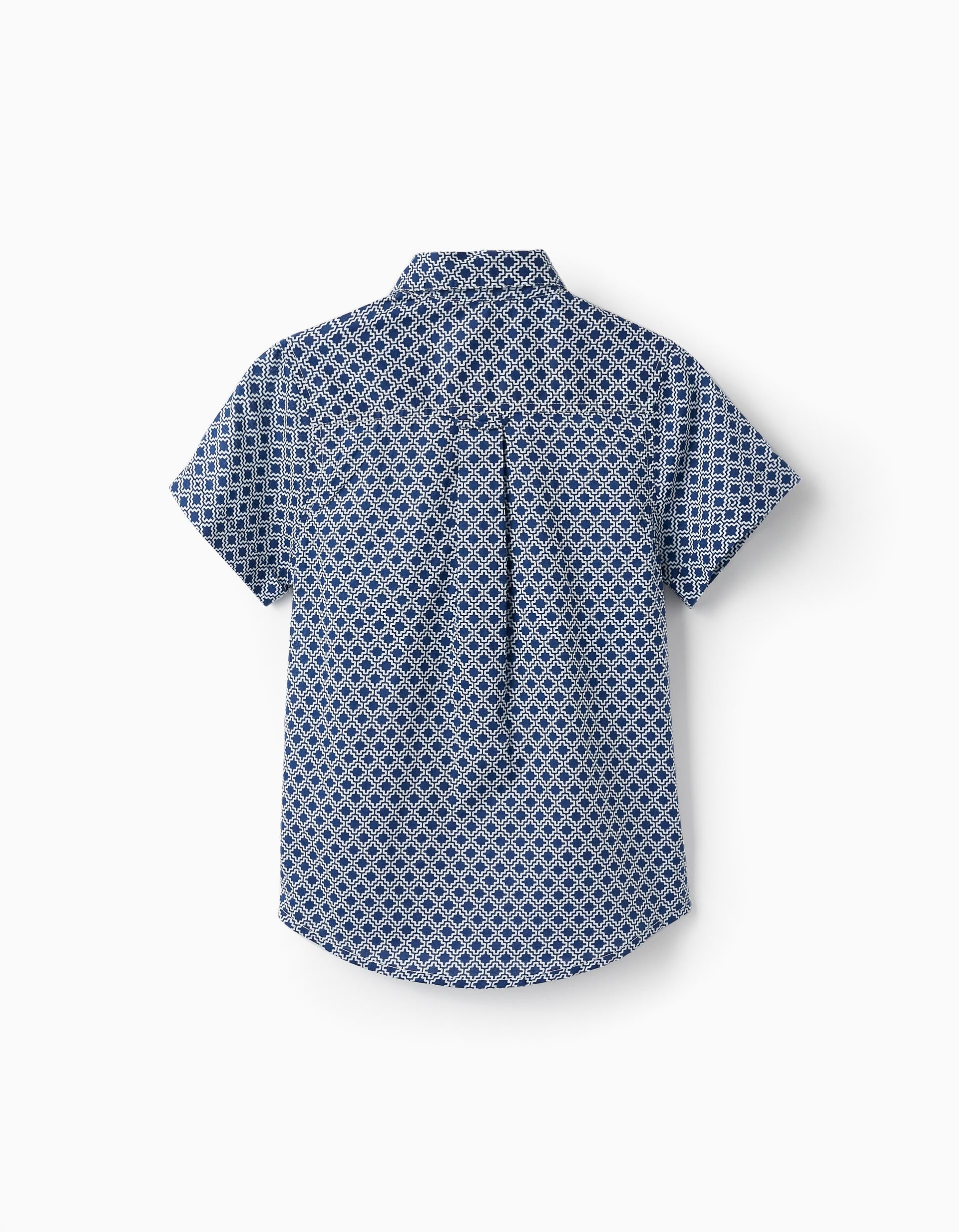 Short Sleeve Shirt for Boys, Dark Blue