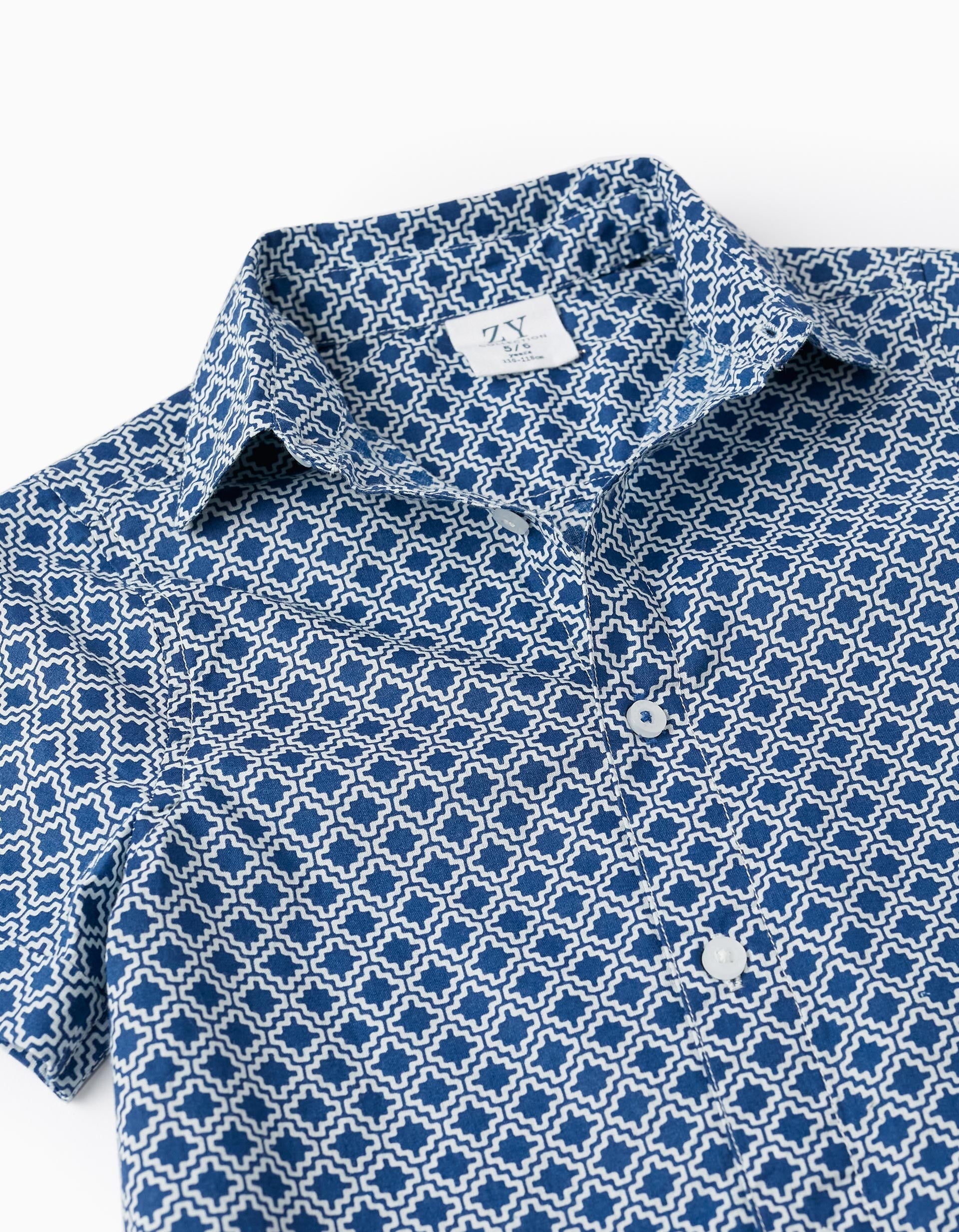 Short Sleeve Shirt for Boys, Dark Blue