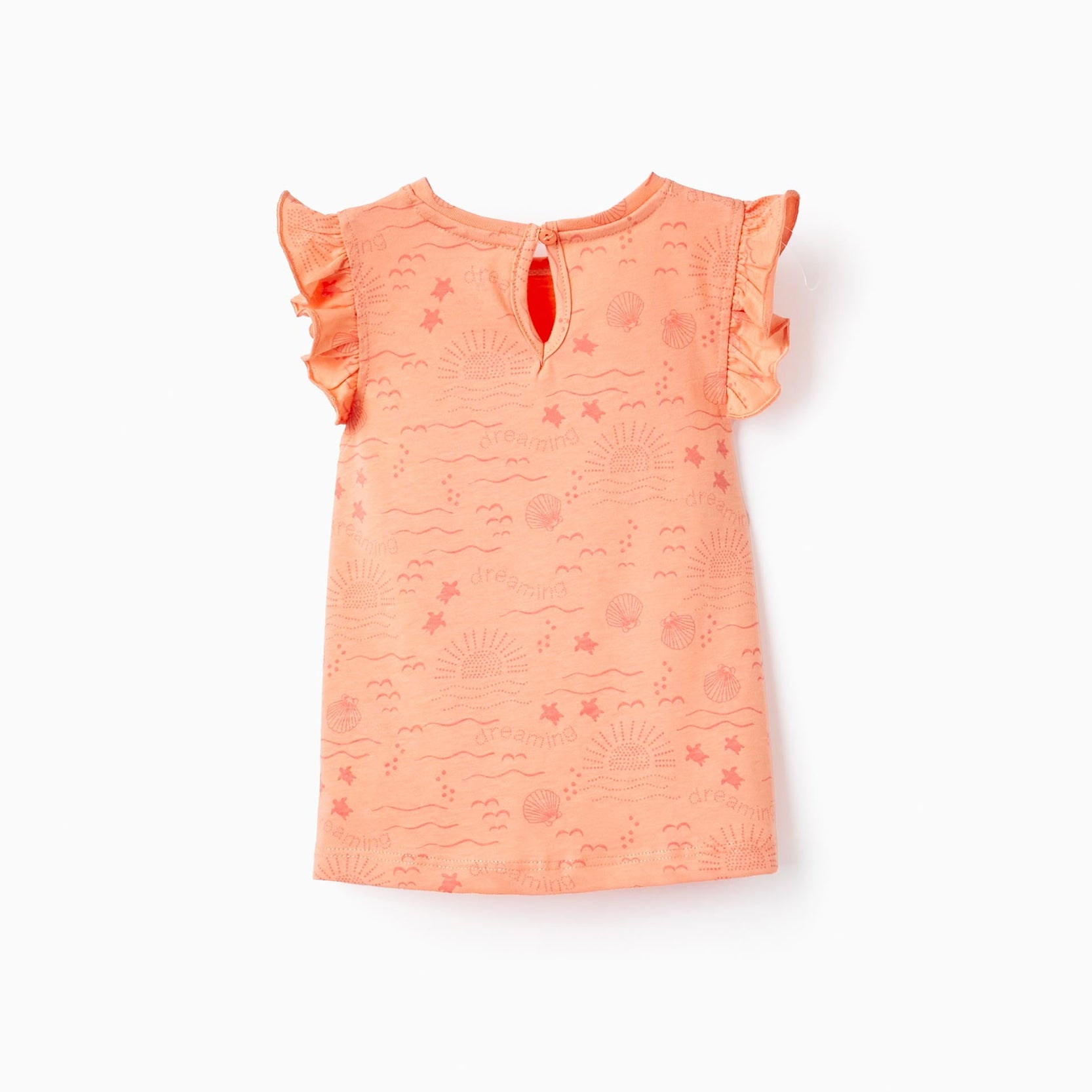 Pack of 2 Cotton Sleeveless T-shirts for Baby Girls 'Sun', Coral