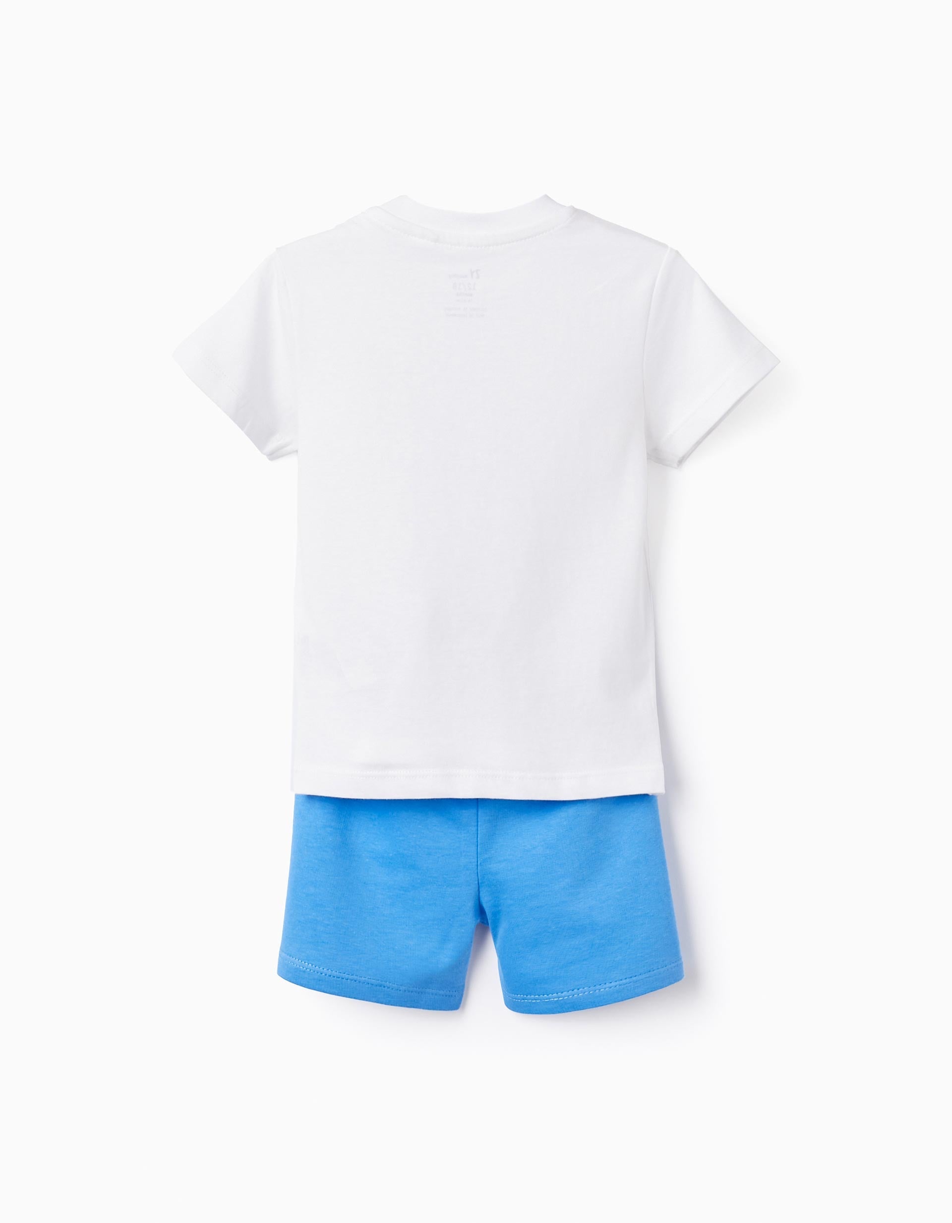 T-shirt + Shorts for Baby Boys 'Blue Whale', White/Blue
