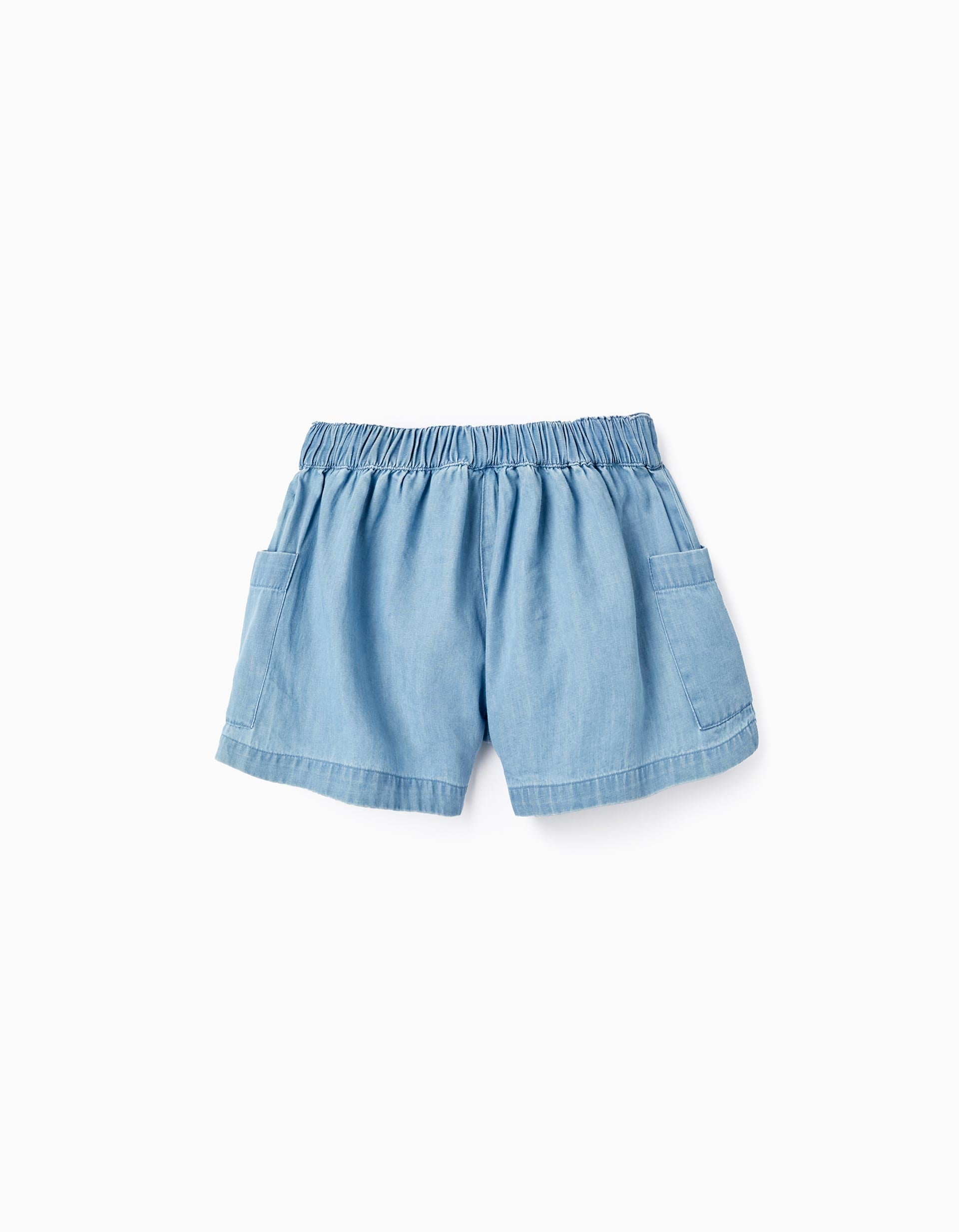 Denim Cotton Shorts for Baby Girls, Blue