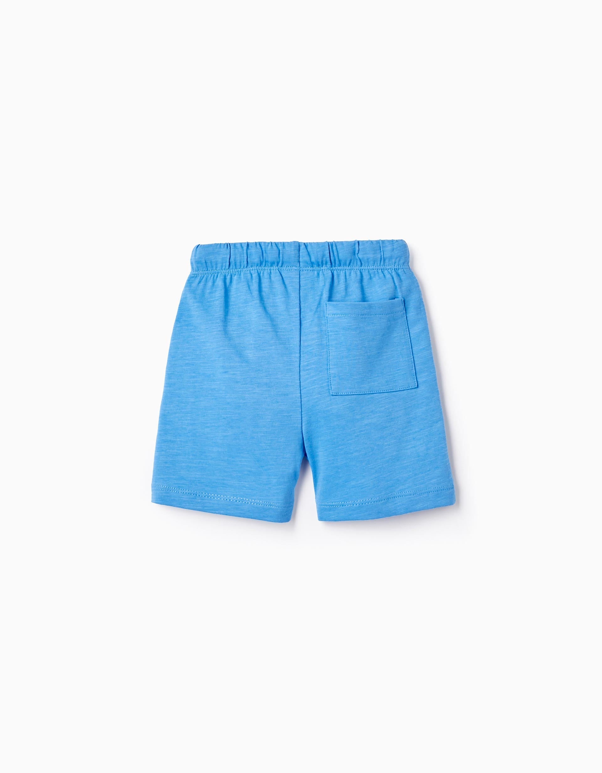2 Cotton Sport Shorts for Baby Boys, Grey/Blue