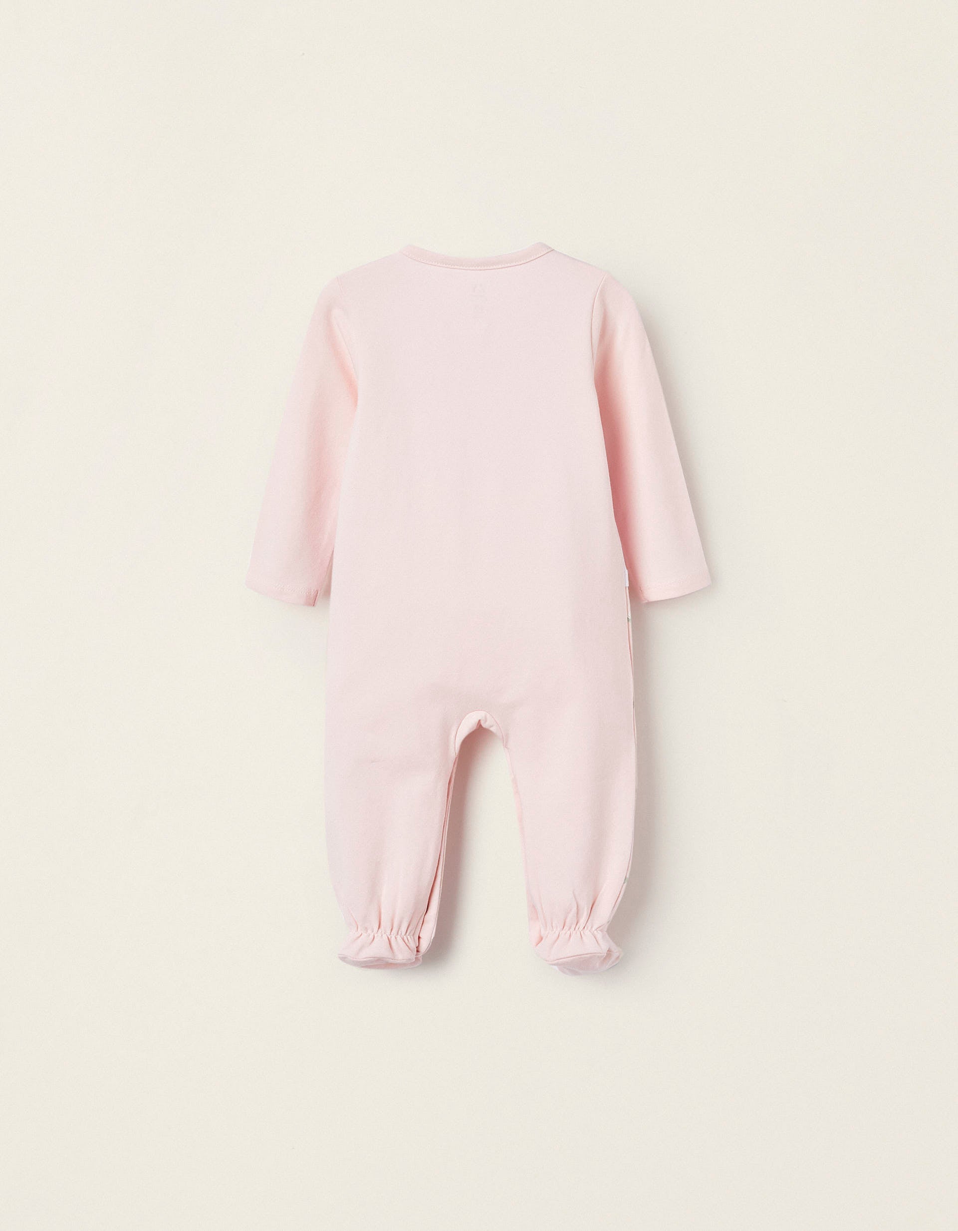 Footed Bodysuit for Newborn Girls 'Swallows & Roses', Pink/White