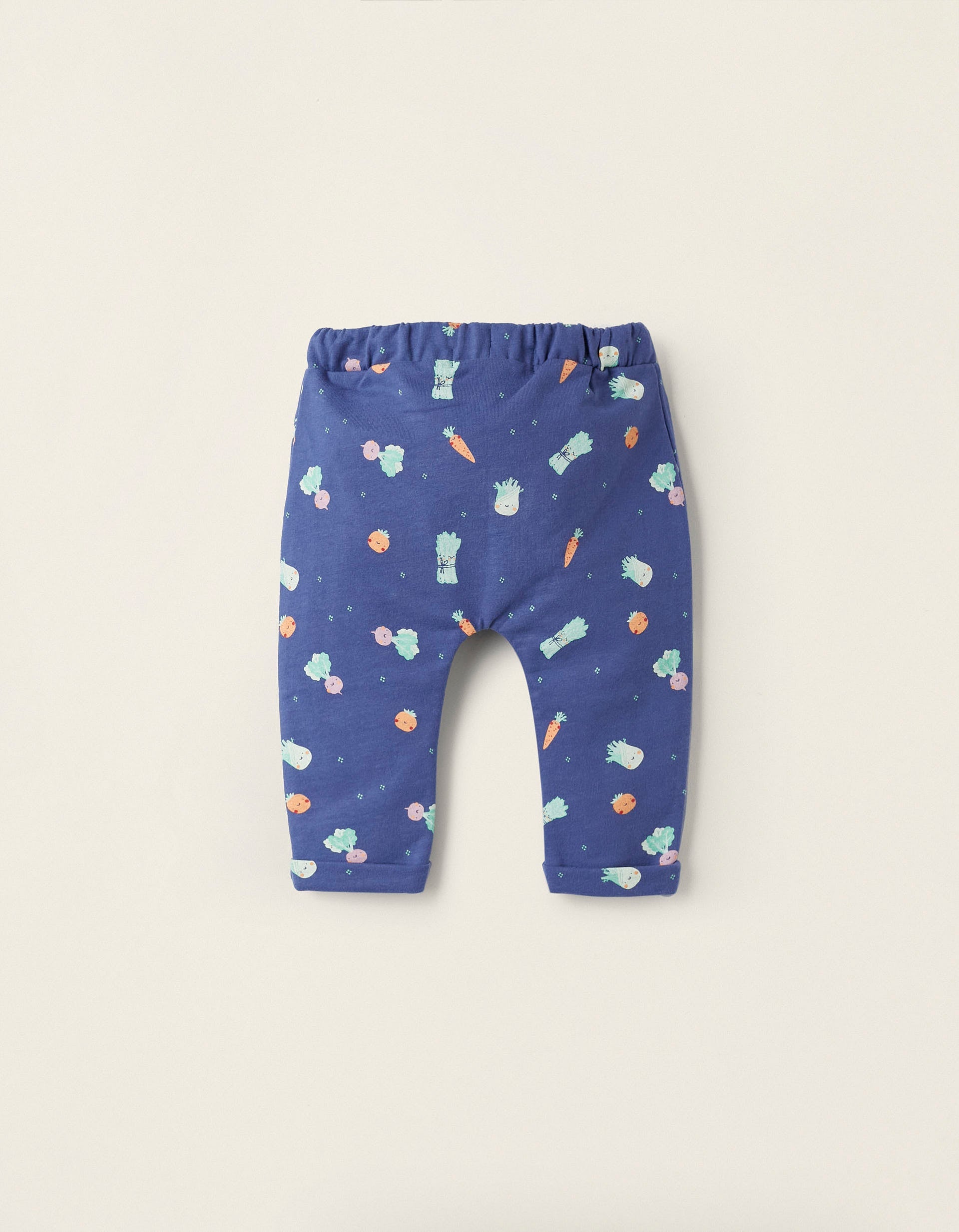 Vegetable Pattern Trousers for Newborn Boys, Blue