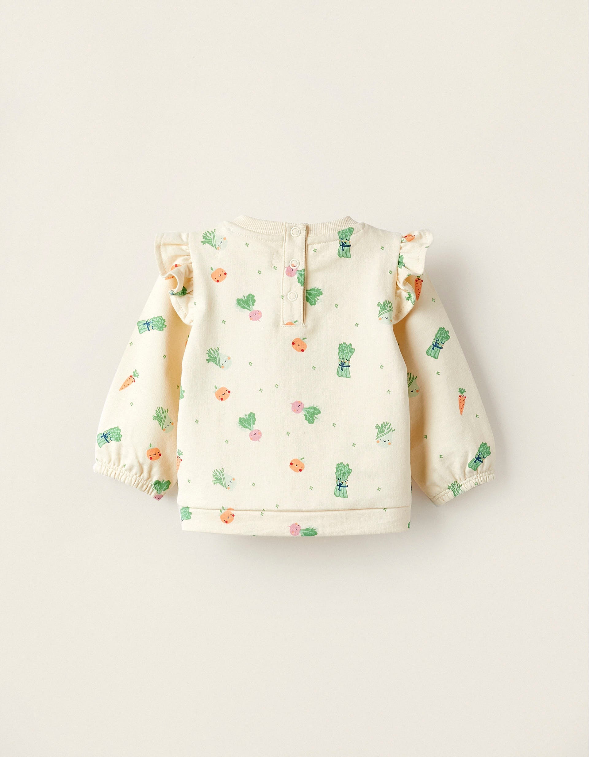 Long Sleeve Sweater for Baby Girls 'Legumes and Vegetables', Beige