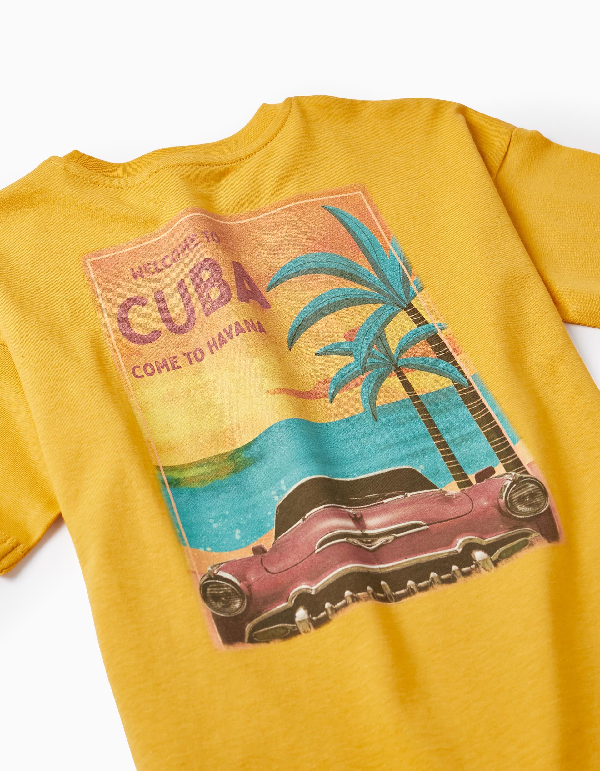 Cotton T-shirt for Boys 'Roadtrip', Yellow