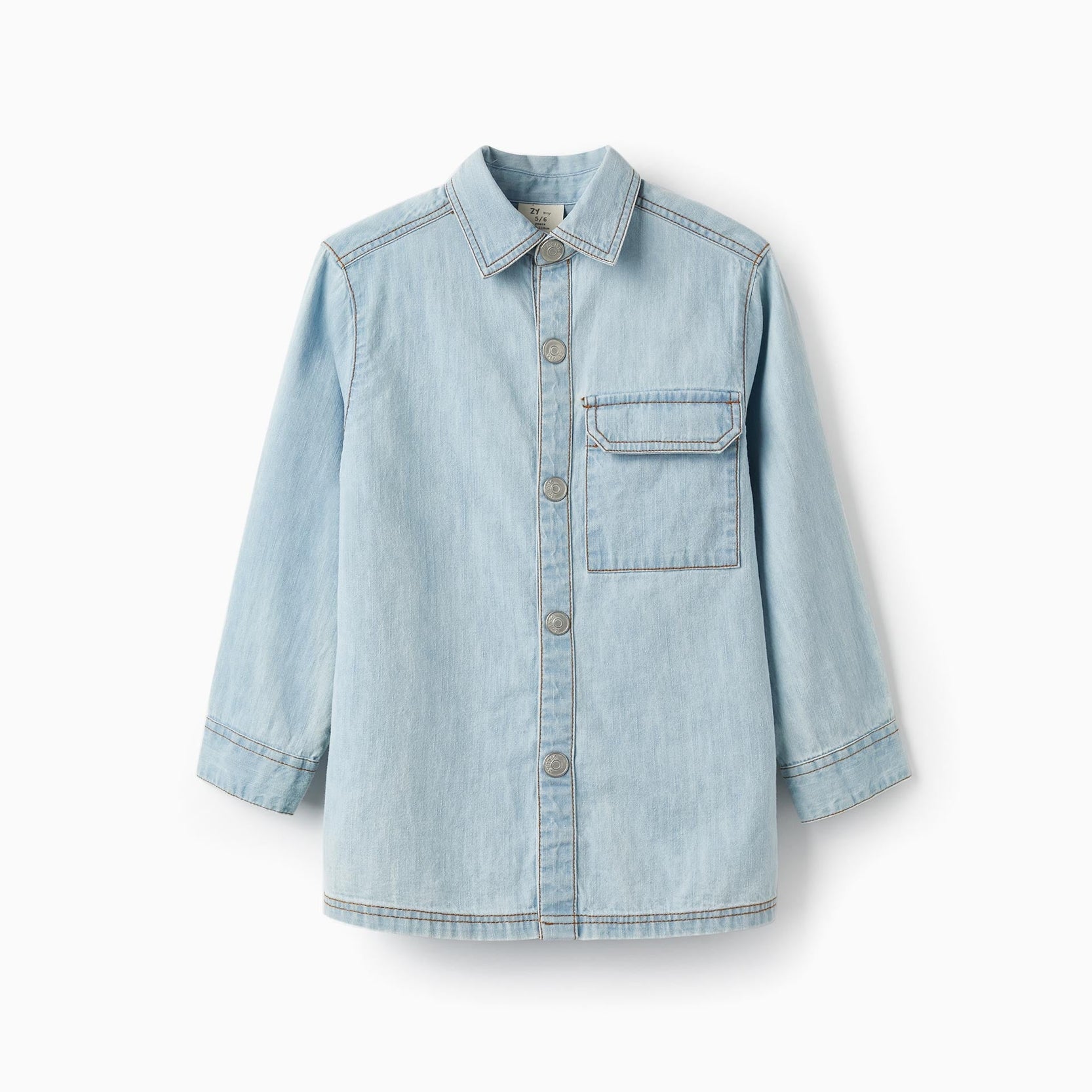 Denim Shirt with Pocket for Boys, Blue
