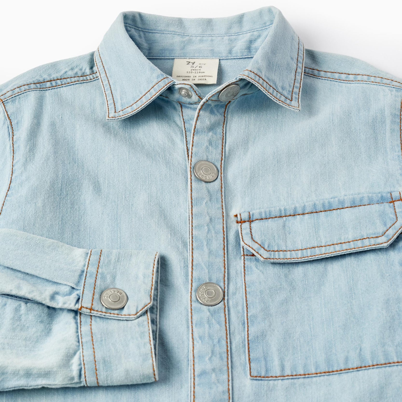 Denim Shirt with Pocket for Boys, Blue