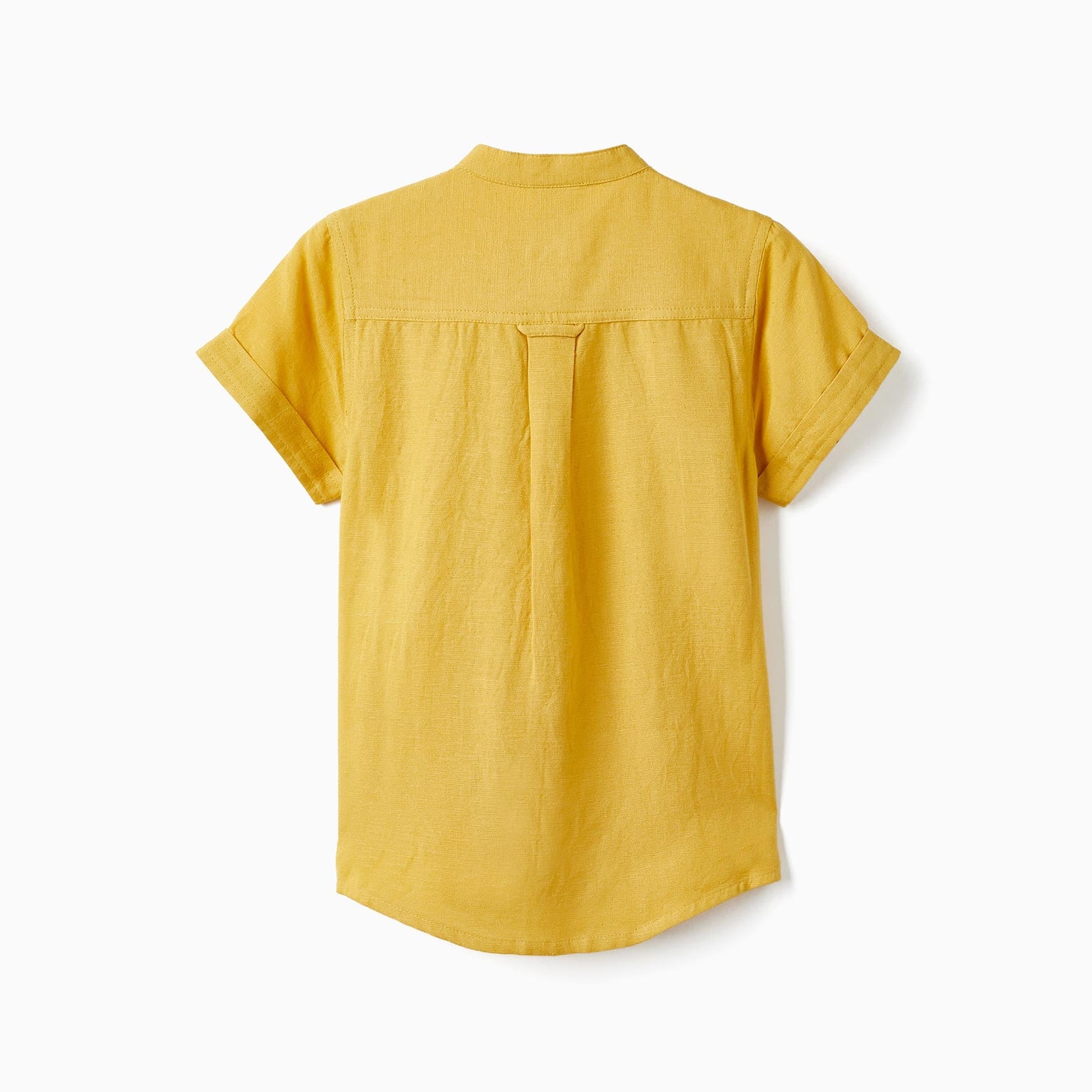 Short Sleeve Shirt with Linen for Boys, Yellow