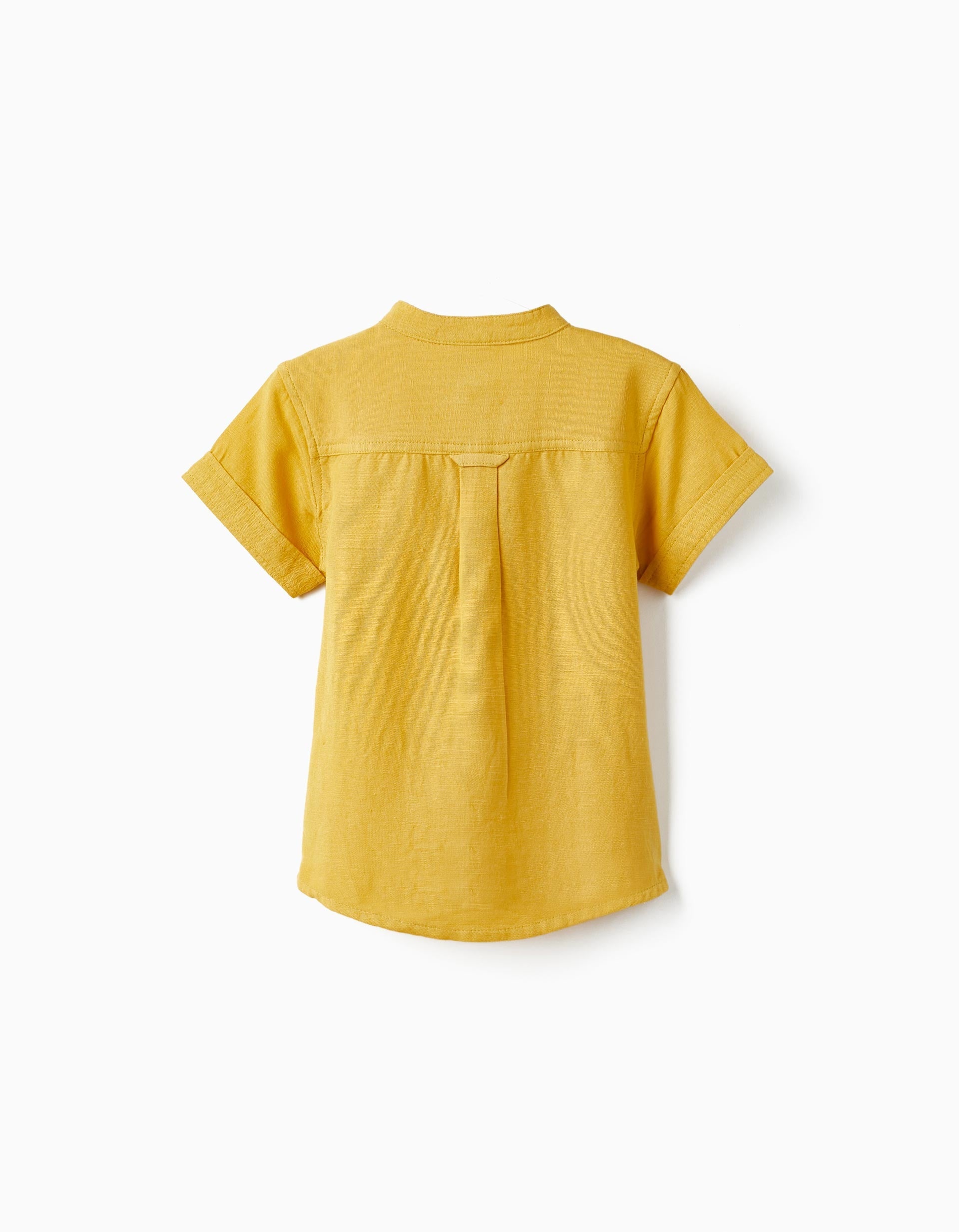 Short Sleeve Shirt with Linen for Baby Boys, Yellow