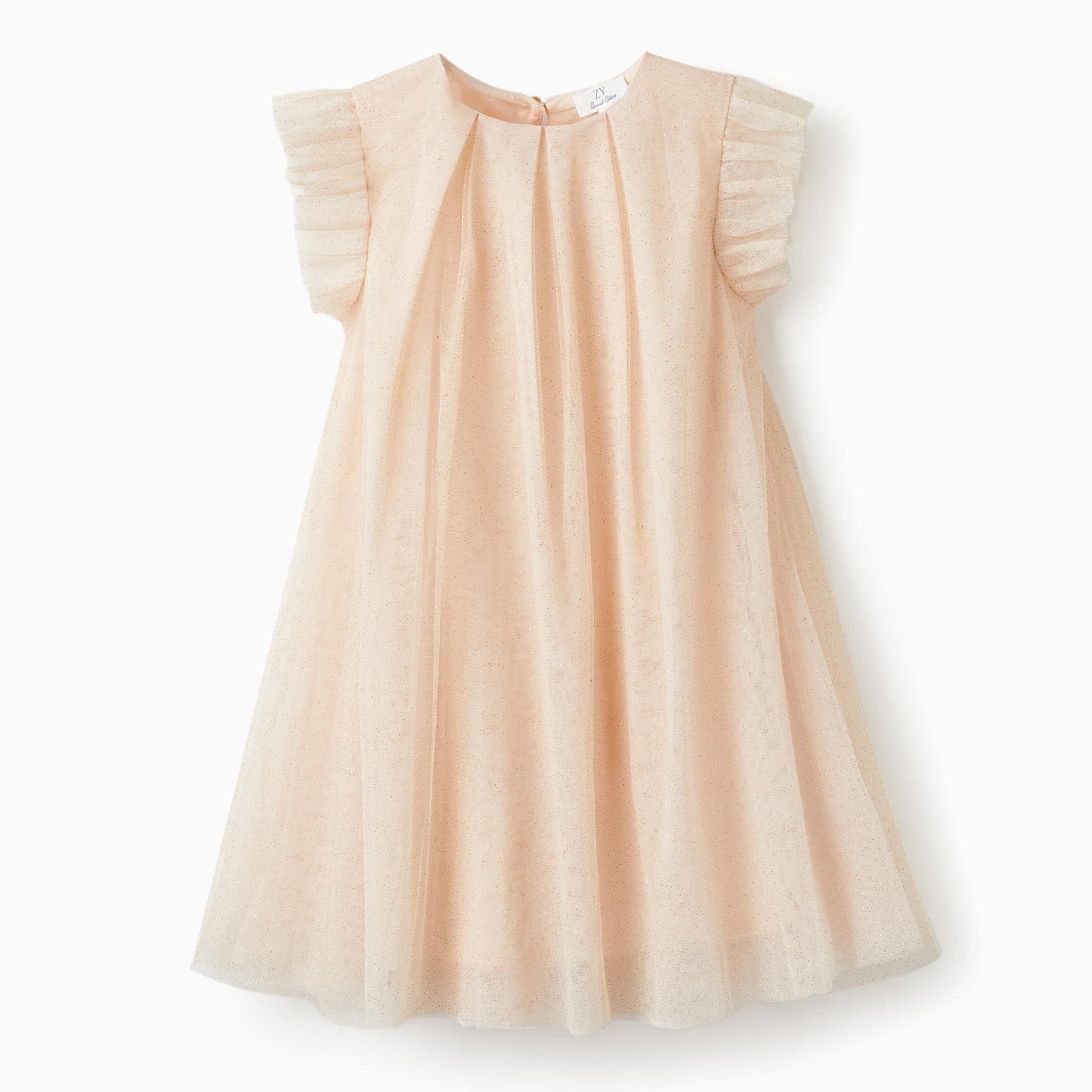 Dress in Tulle and Cotton for Girls 'Special Days', Light Pink