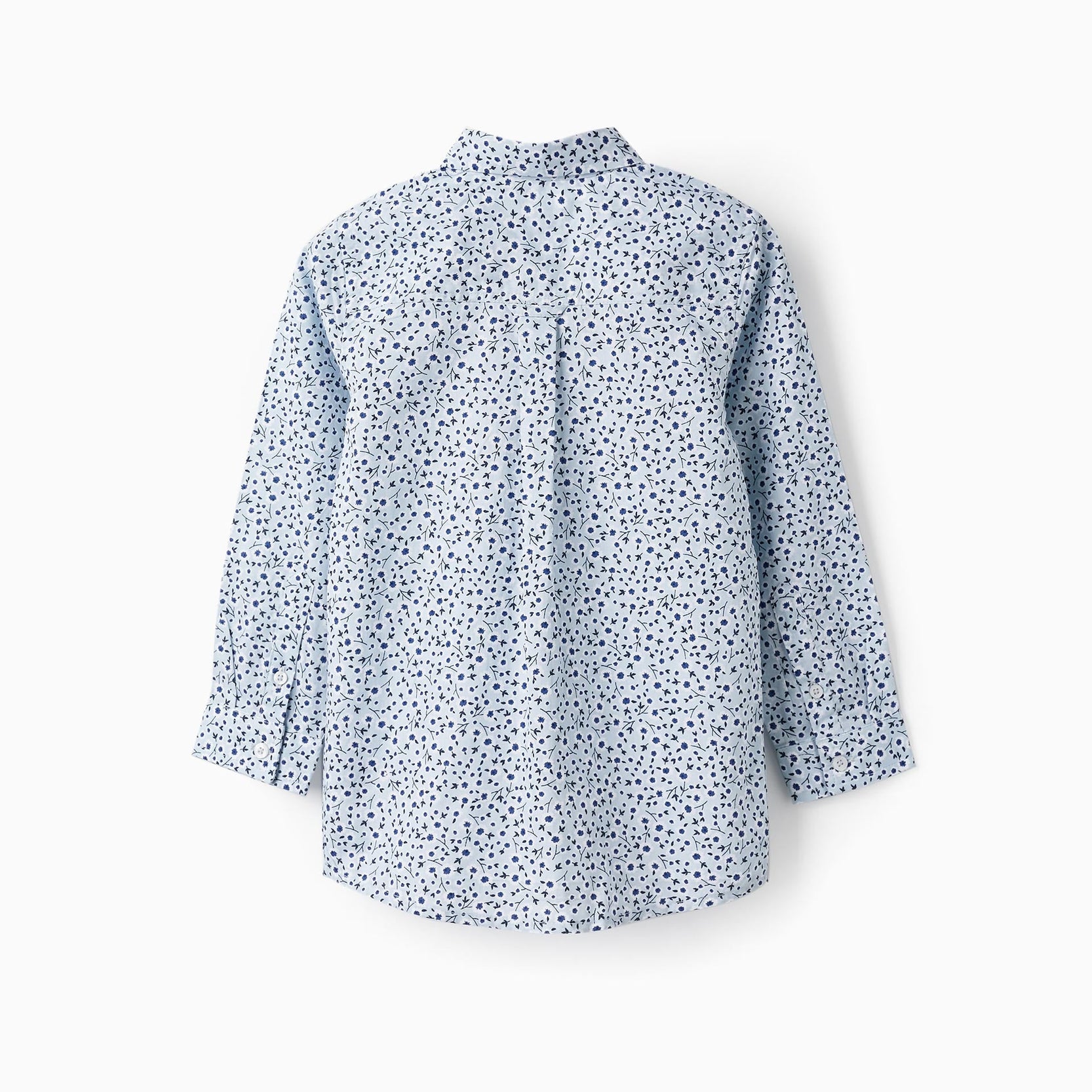 Shirt with Floral Pattern for Boys, Blue/White/Dark Blue