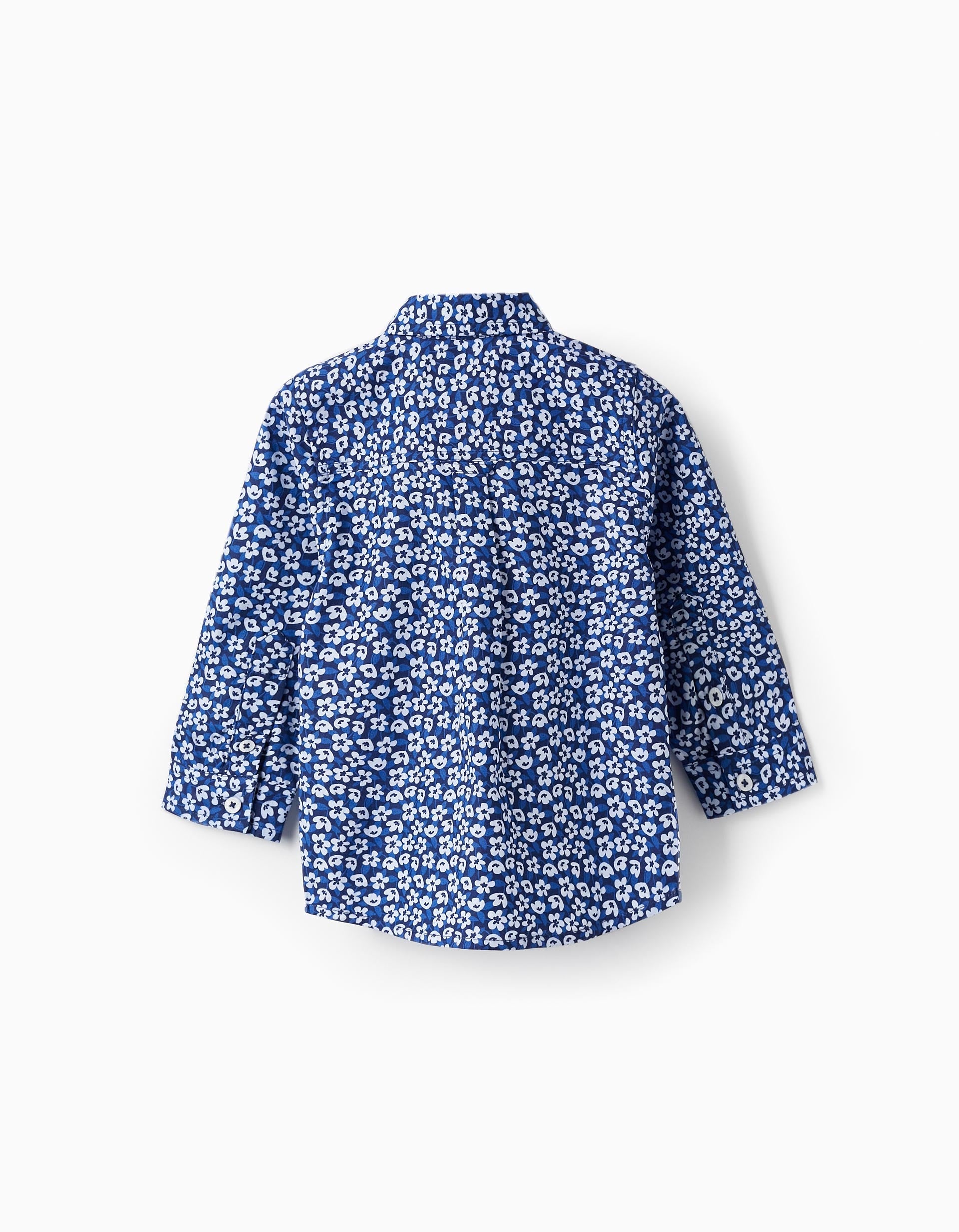 Shirt with Floral Pattern for Baby Boys, Dark Blue