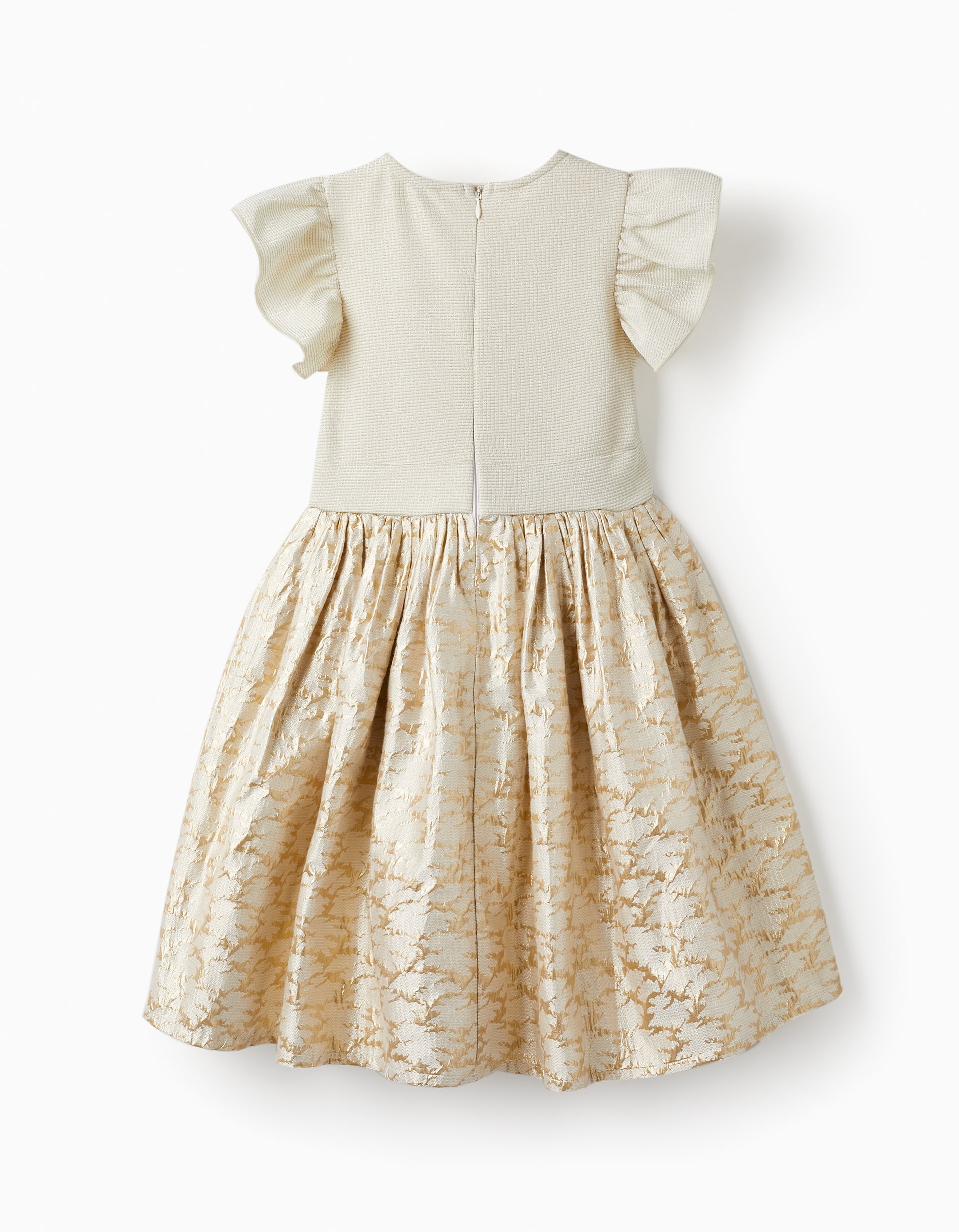 Dress with Lurex Threads and Iridescent Effects for Girls, Gold