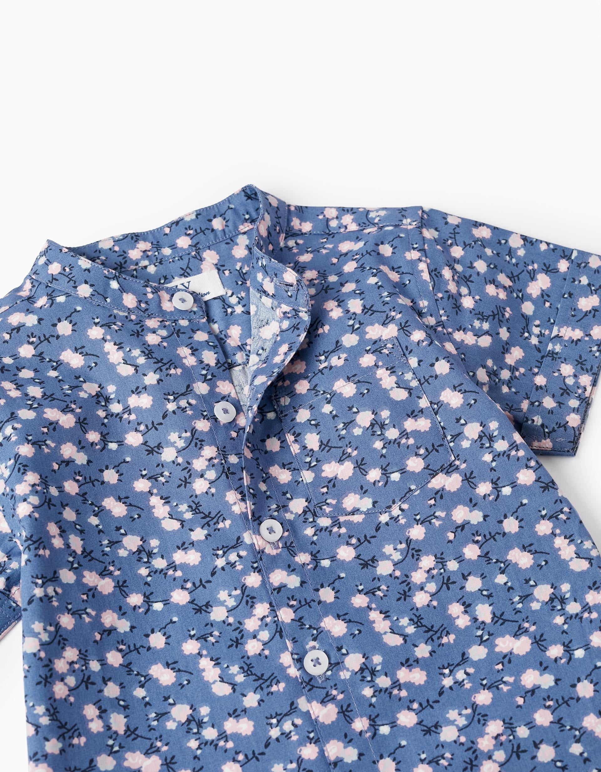 SET SHIRT SHORT, BLUE, 12/18M