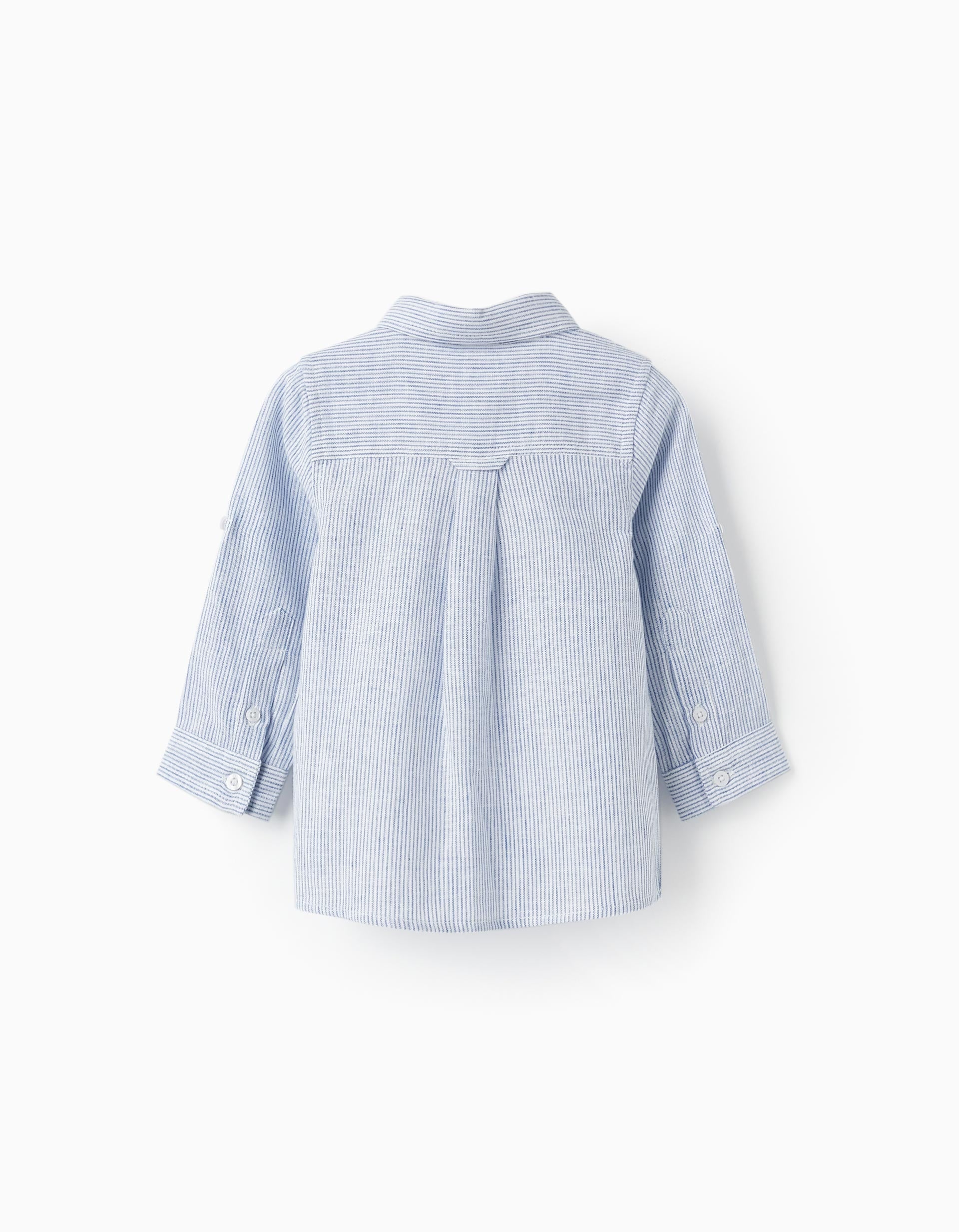 Classic Long Sleeve Striped Shirt for Baby Boys, Blue/White