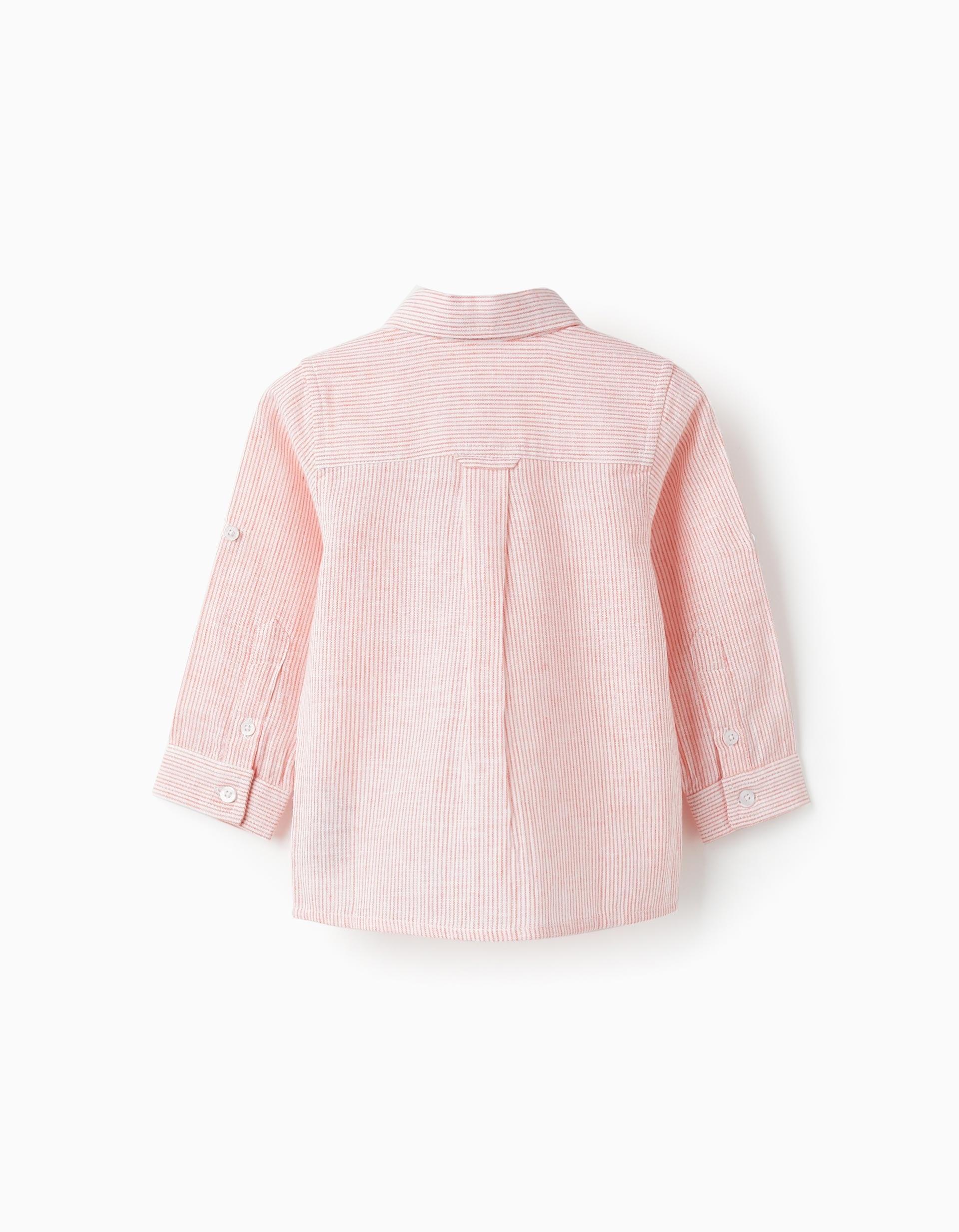 Striped Shirt for Baby Boys, White/Orange