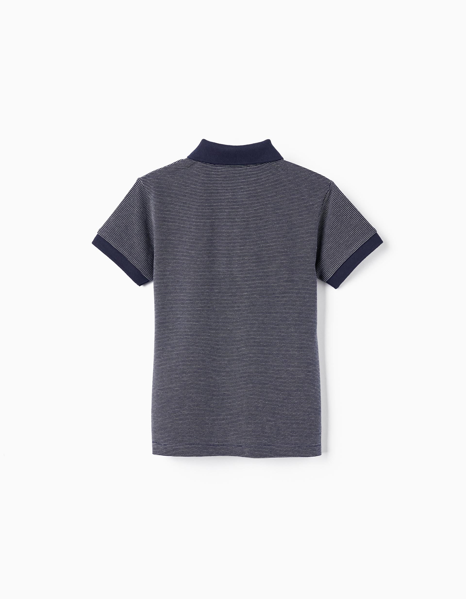 Cotton Pique Polo for Boys, Dark Blue