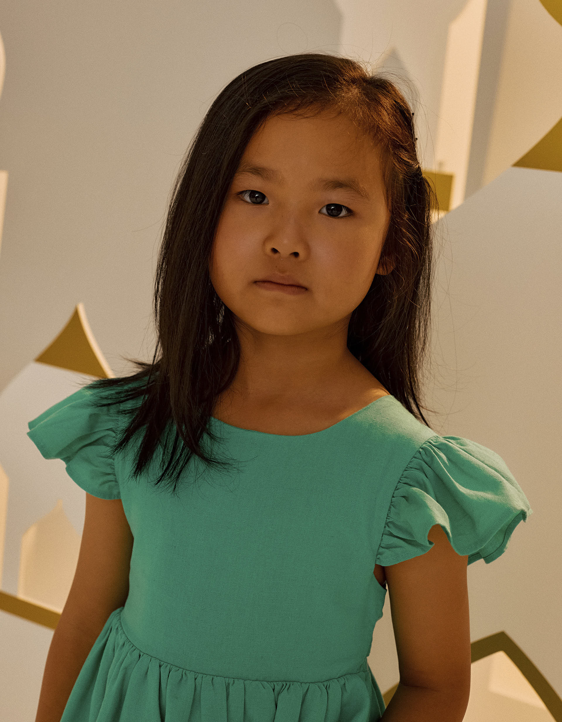 Cotton Dress for Girls 'Special Days', Green