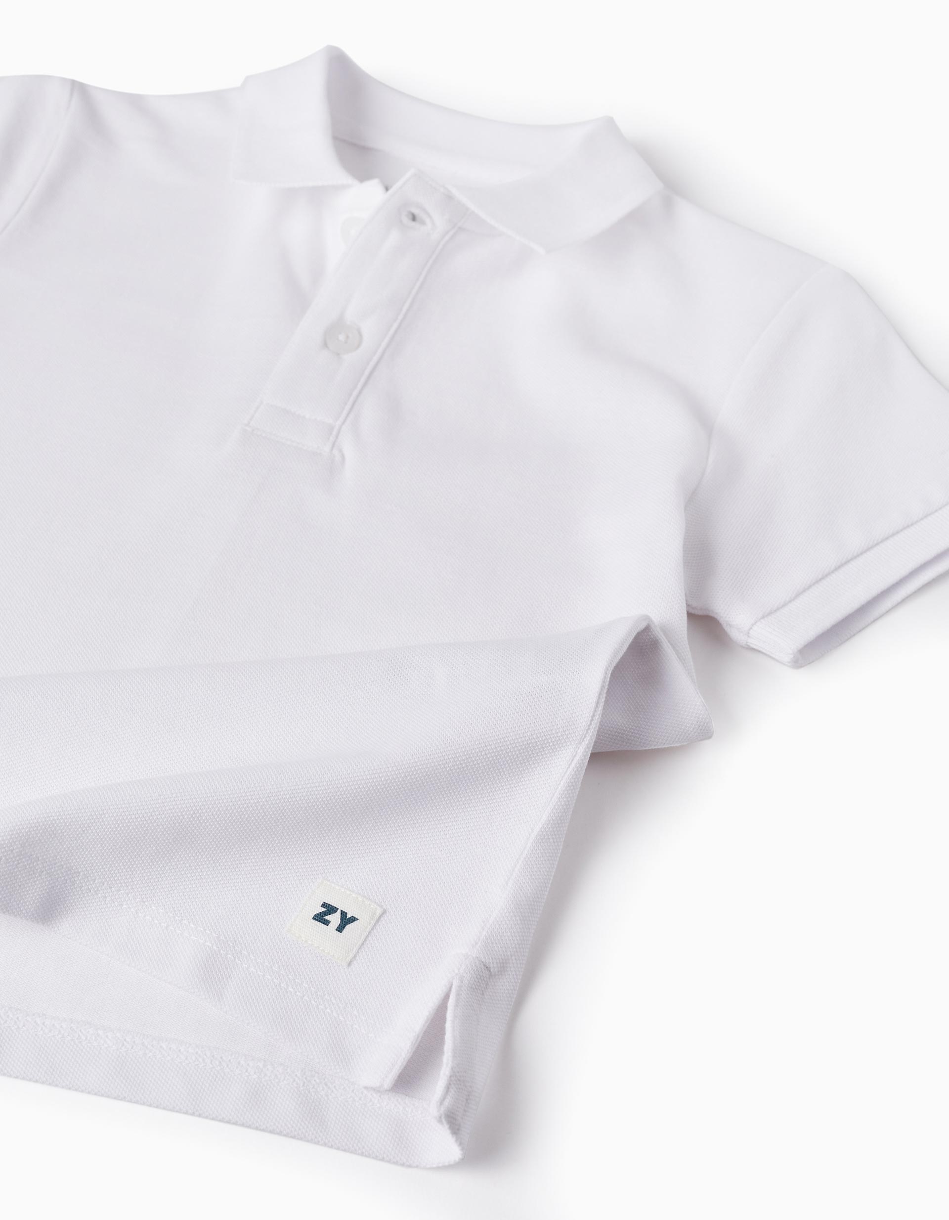 SS SHIRT PIQUE, WHITE, 13/14-POLO SHIRT-KID BOY