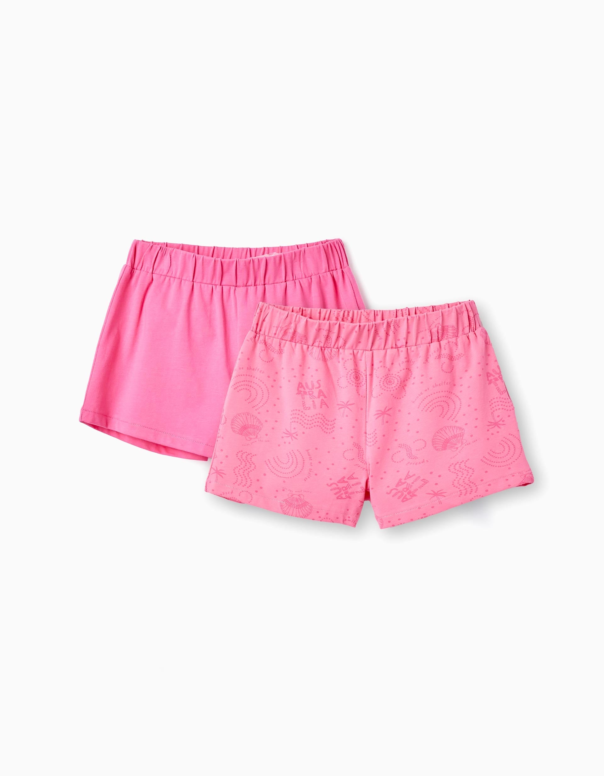 2 Cotton Shorts for Girls 'Australia', Pink