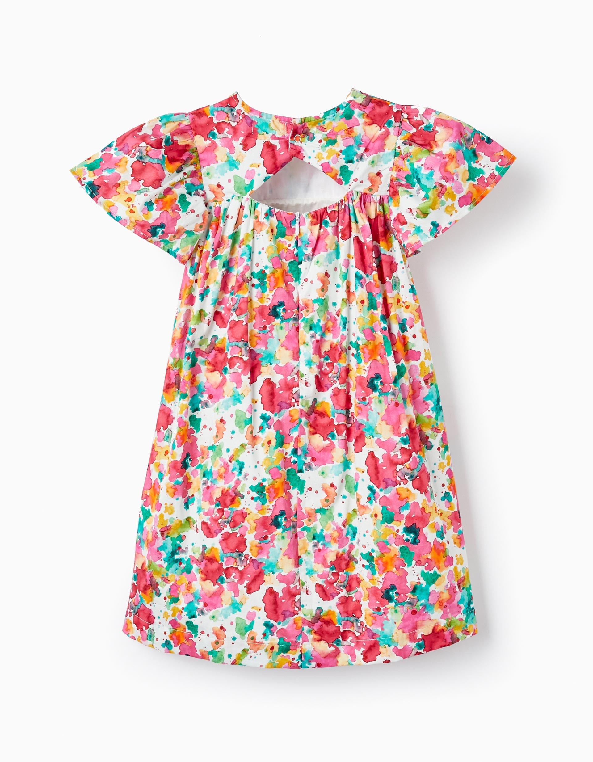 Dress with Watercolor Pattern for Girls, Multicolour