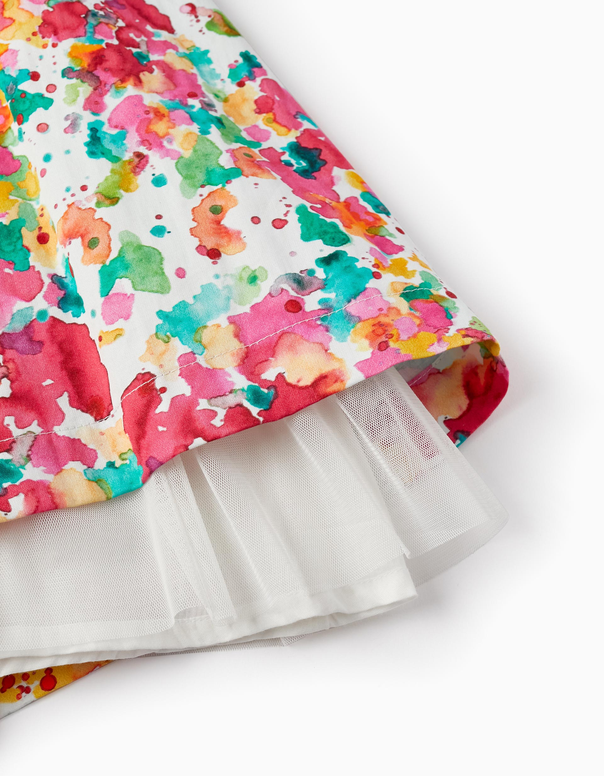 Dress with Watercolor Pattern for Girls, Multicolour