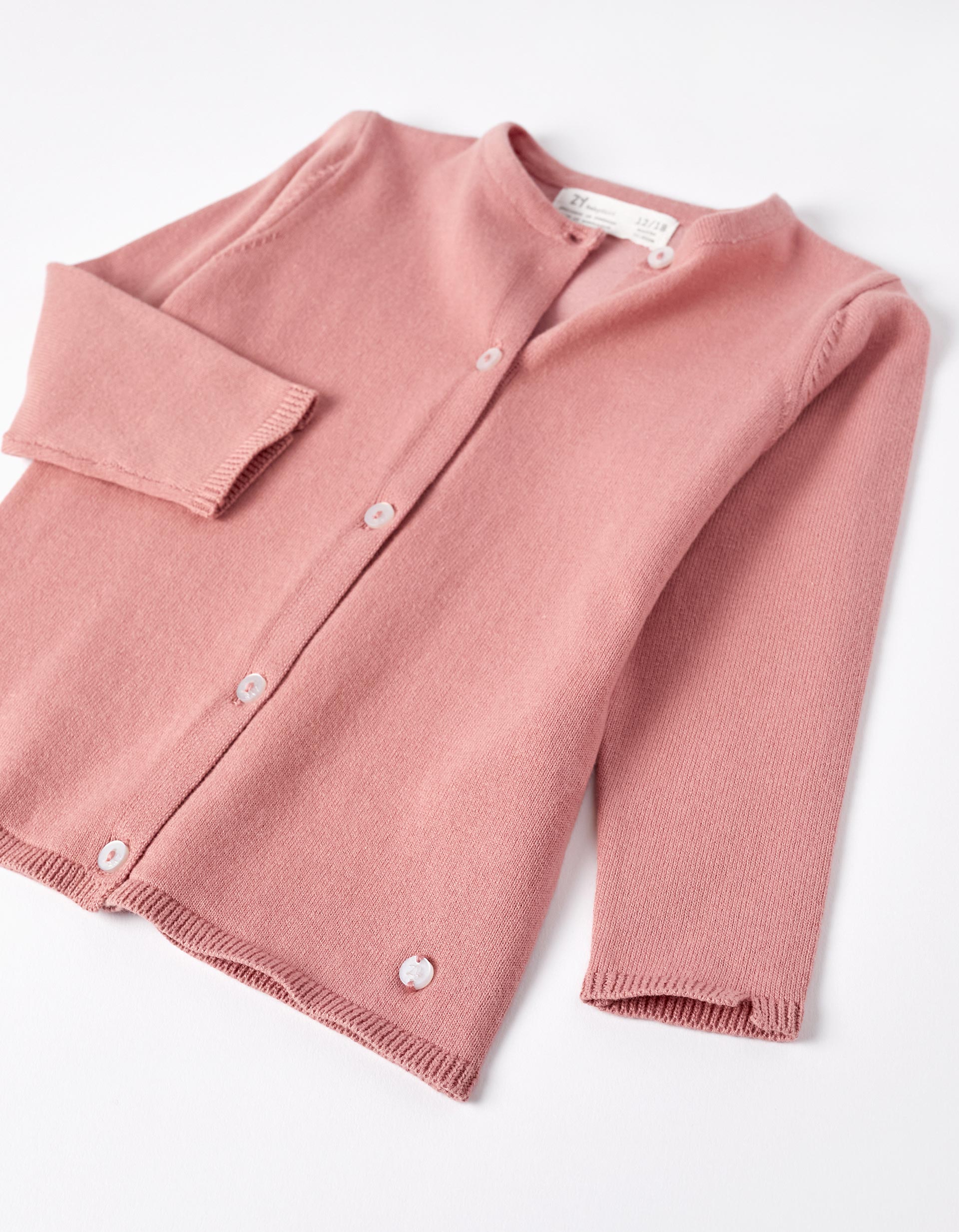 CARDIGAN KNIT, LIGHT PINK, 12/18M-CARDIGAN-BABY GIRL