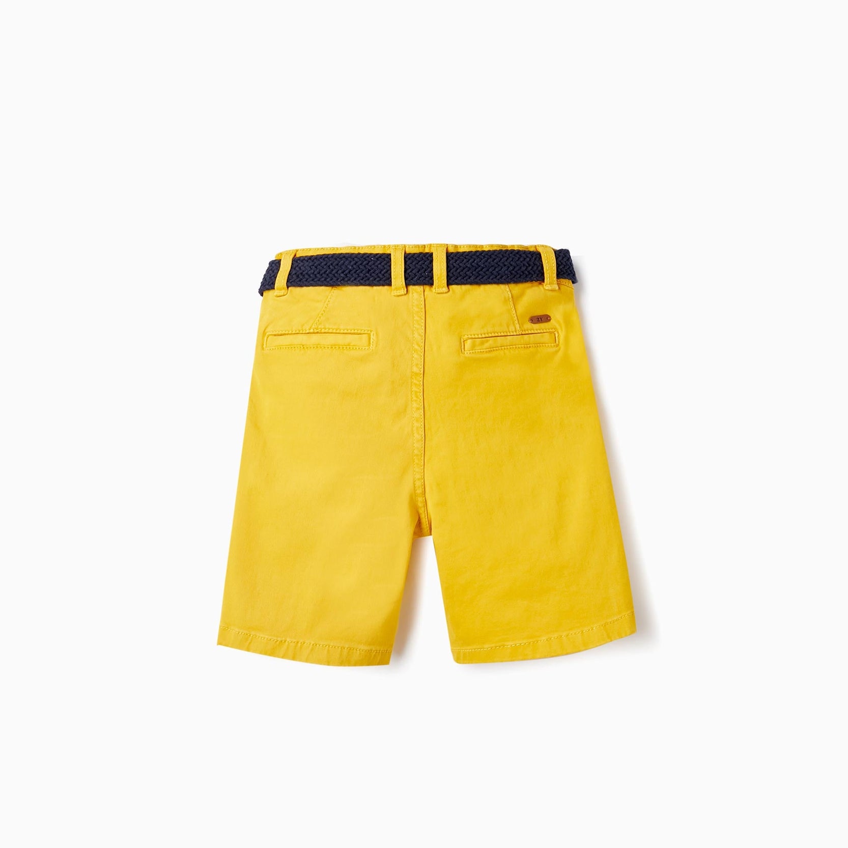 Chino Shorts with Belt for Boys, Yellow