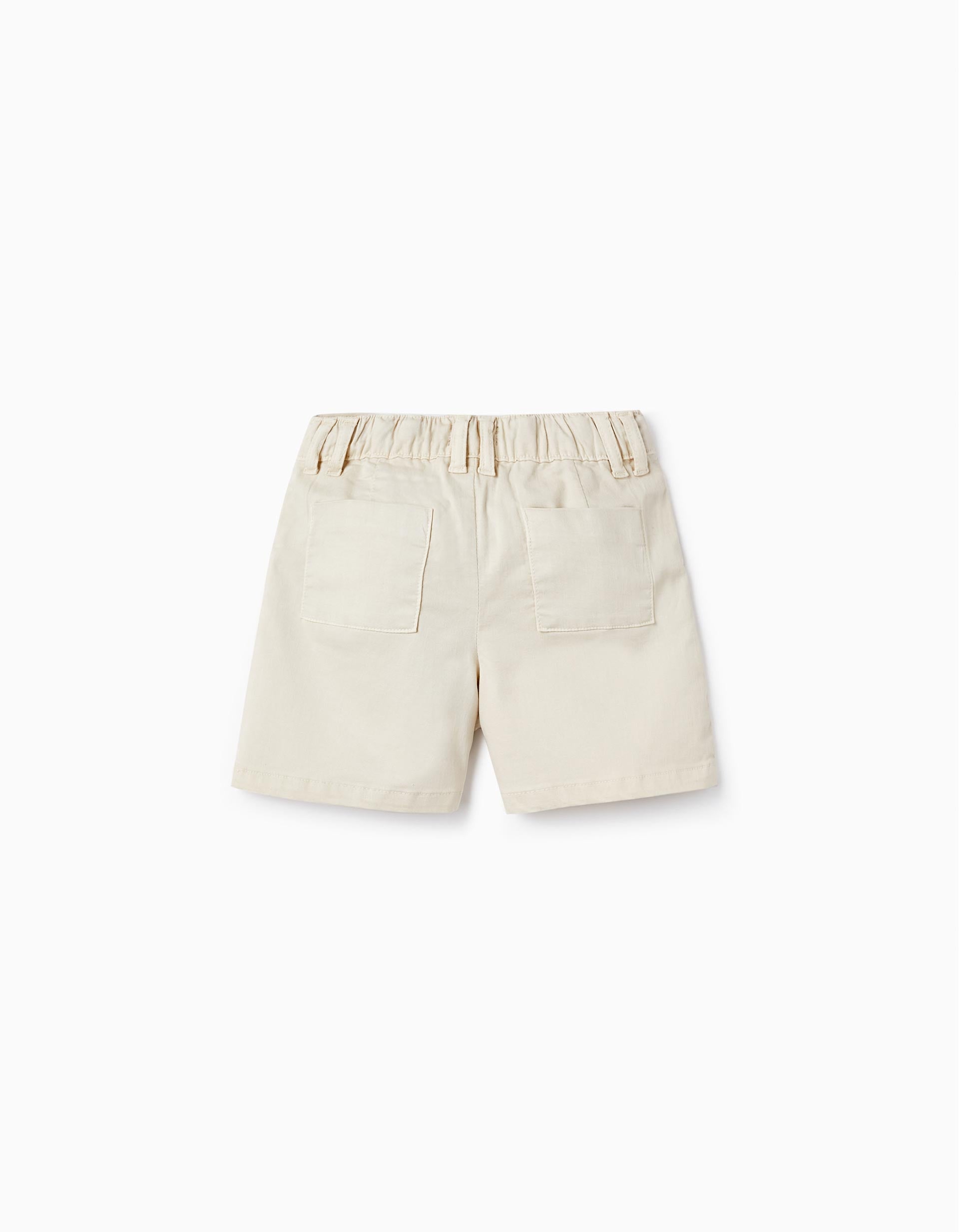 Shorts in Cotton Twill for Girls, Beige