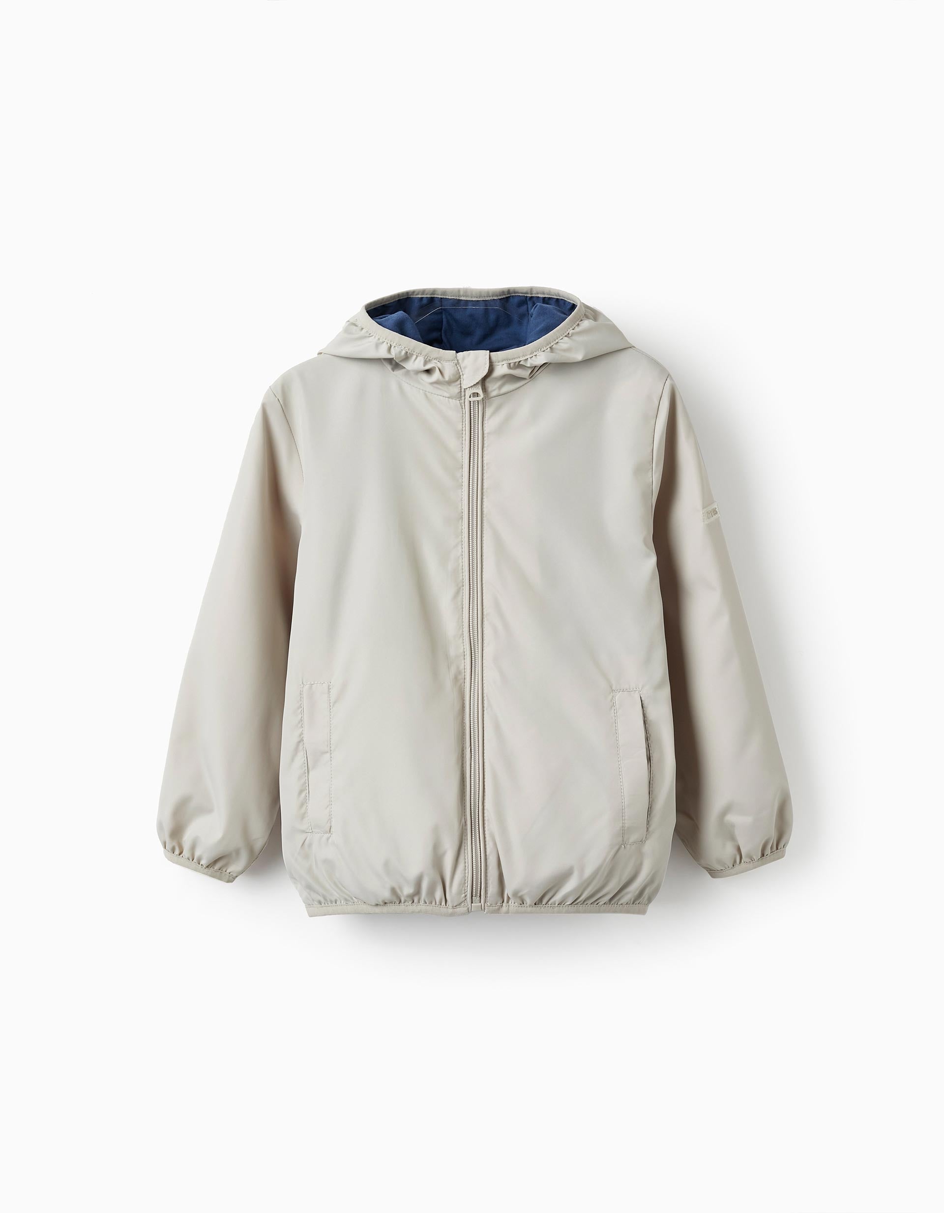 Hooded Windbreaker Jacket for Boys, Grey