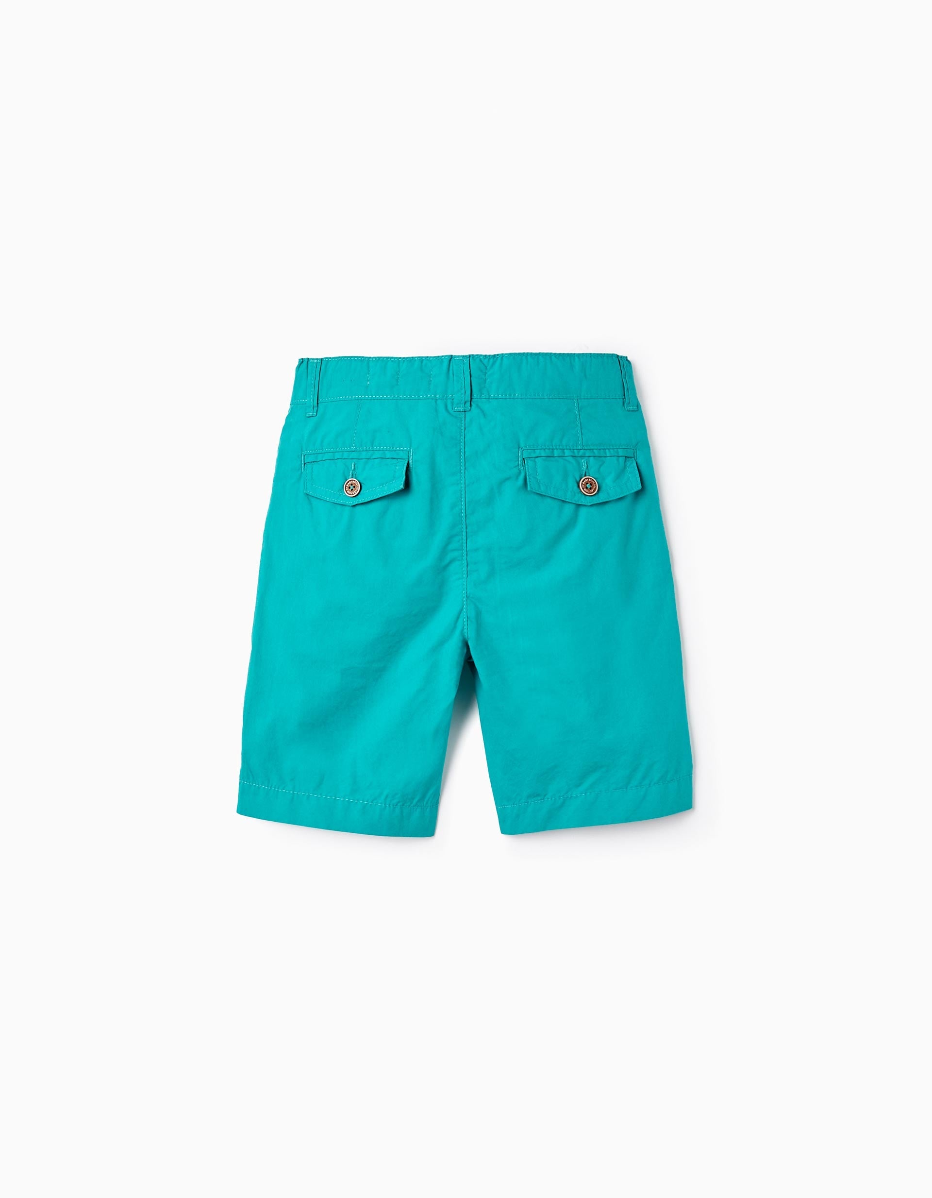CHINO SHORTS POPLIN, GREEN, 11/12-SHORT/BERMUDA-KID BOY