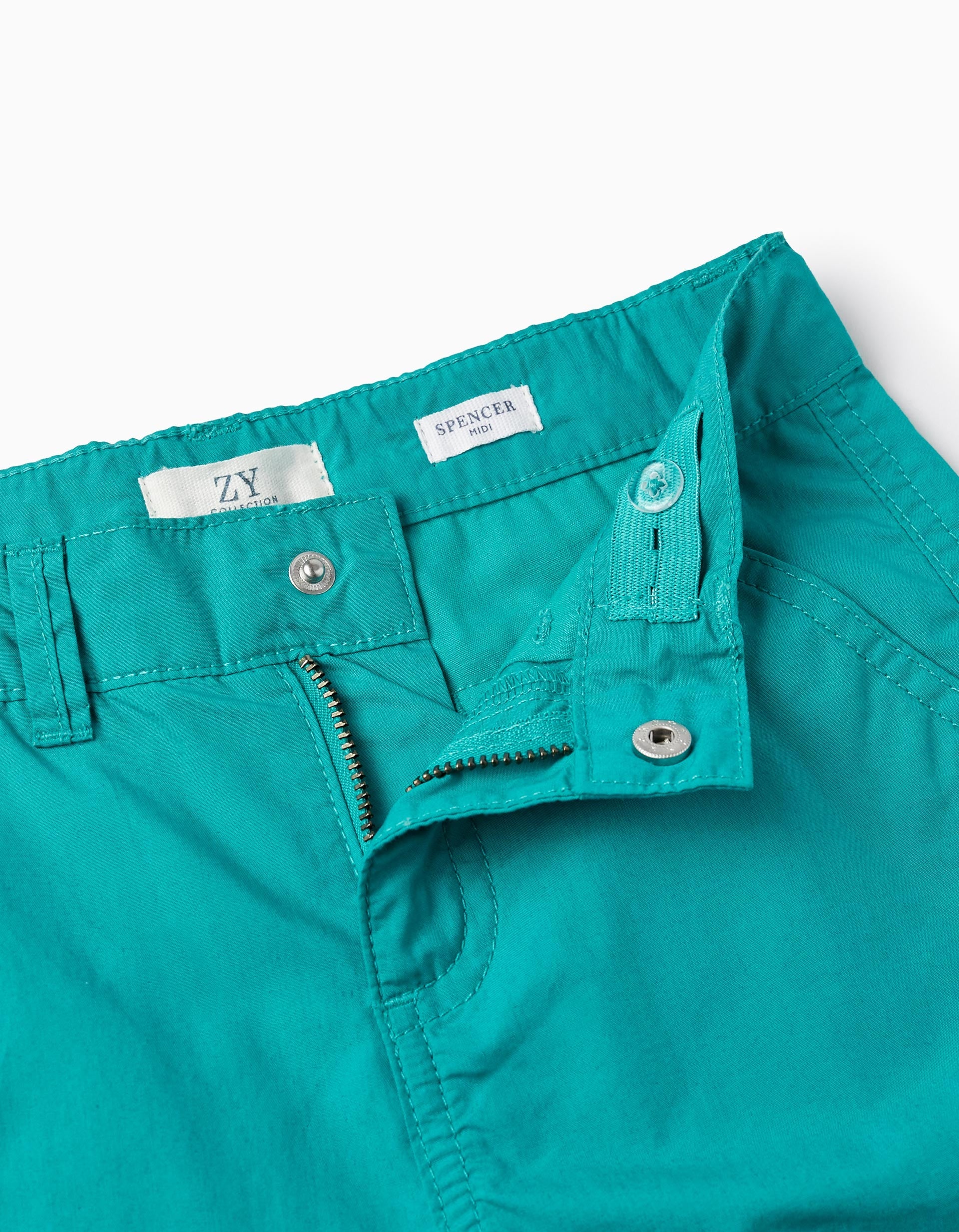 CHINO SHORTS POPLIN, GREEN, 11/12-SHORT/BERMUDA-KID BOY