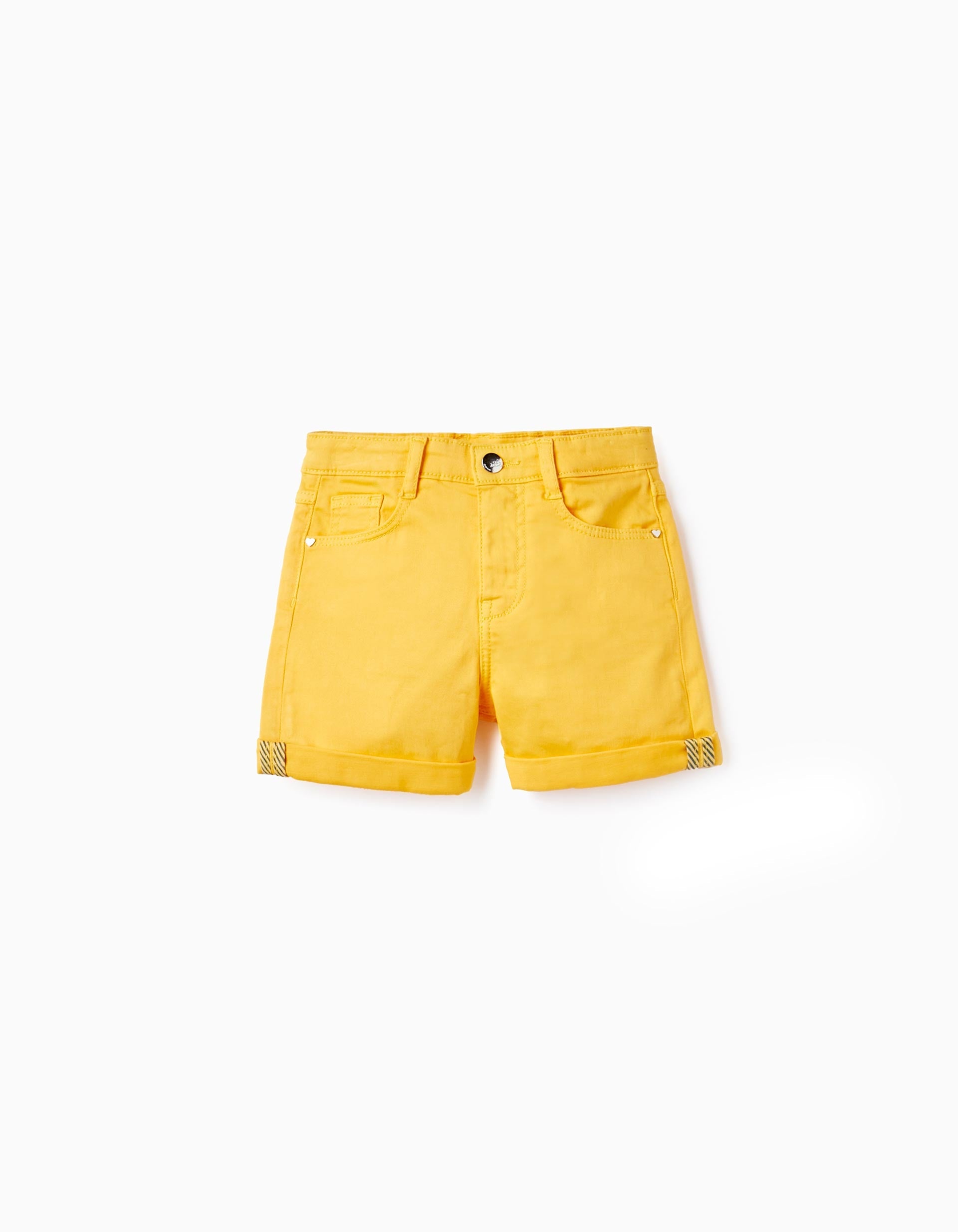 SHORTS TWILL, YELLOW, 11/12-SHORT/BERMUDA-KID GIRL
