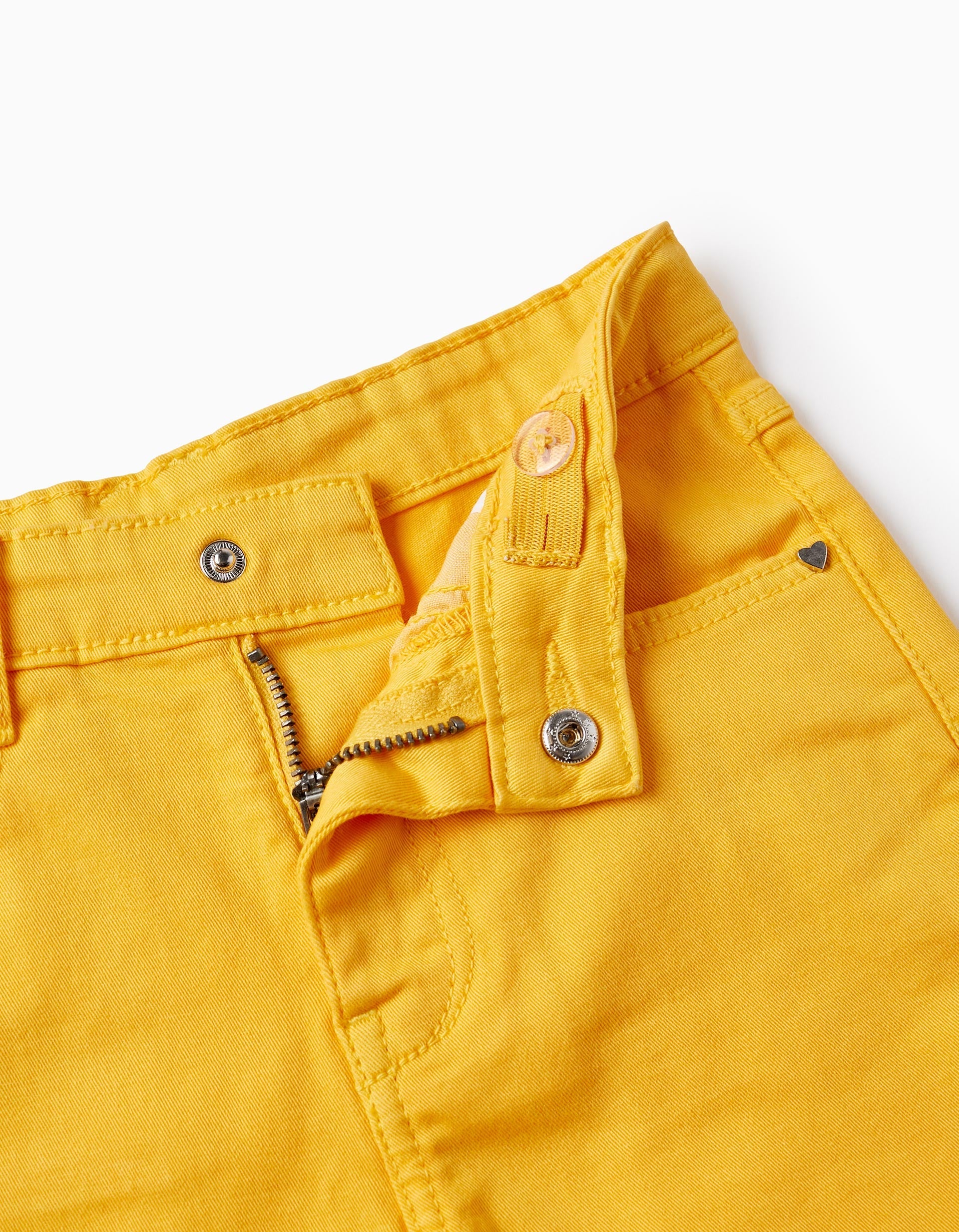 SHORTS TWILL, YELLOW, 11/12-SHORT/BERMUDA-KID GIRL